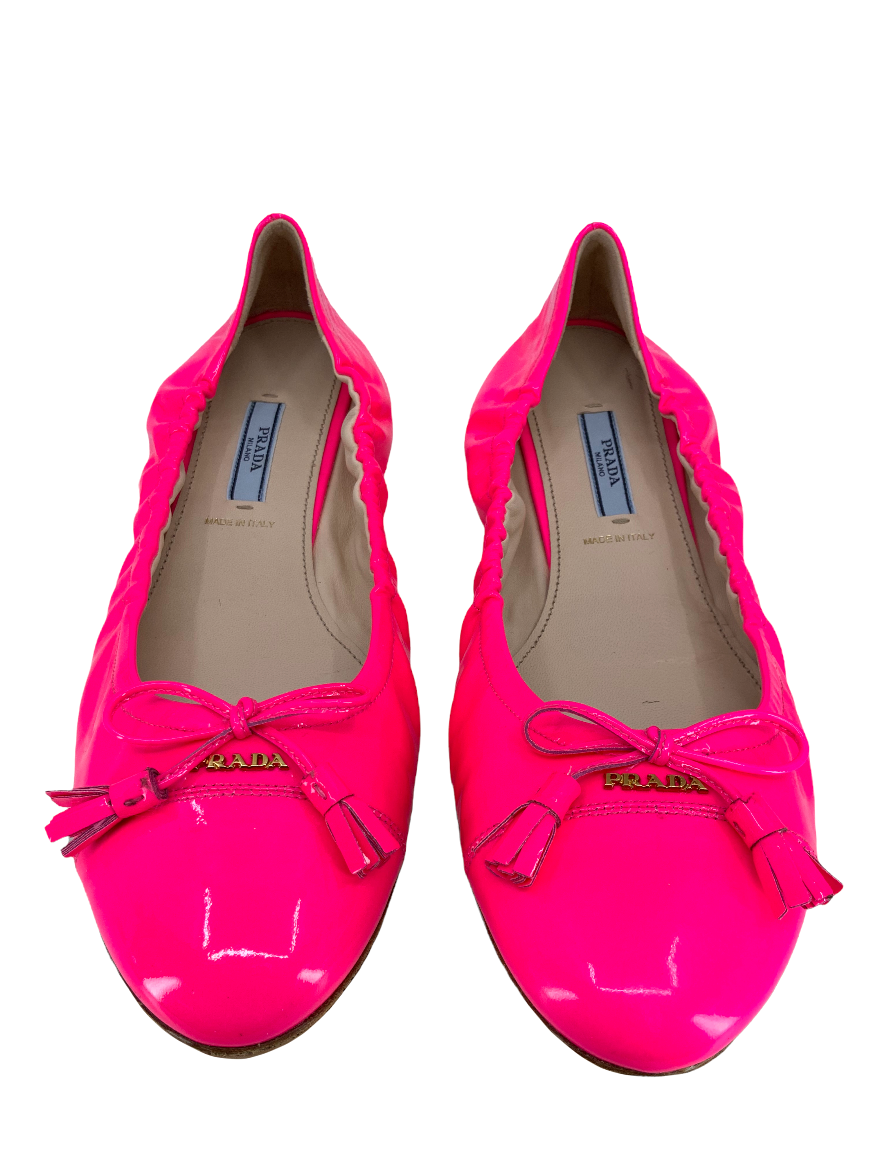 PRADA Patent Leather Classic Cap Toe Ballet Flats Women's Size 11 | Comfortable & Stylish Shoes for Work, Party & Daily Wear