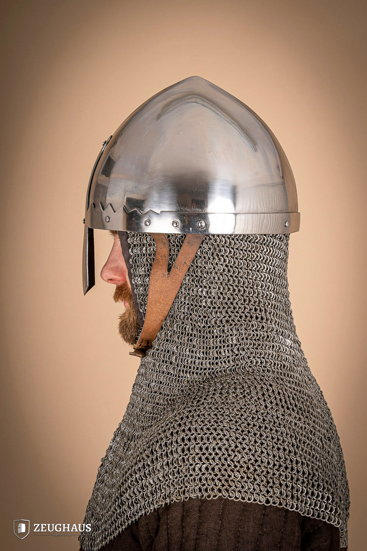 San Wenceslao 2mm Polished Nasal Helmet - Medieval Armor Replica for LARP, Cosplay & Historical Reenactment