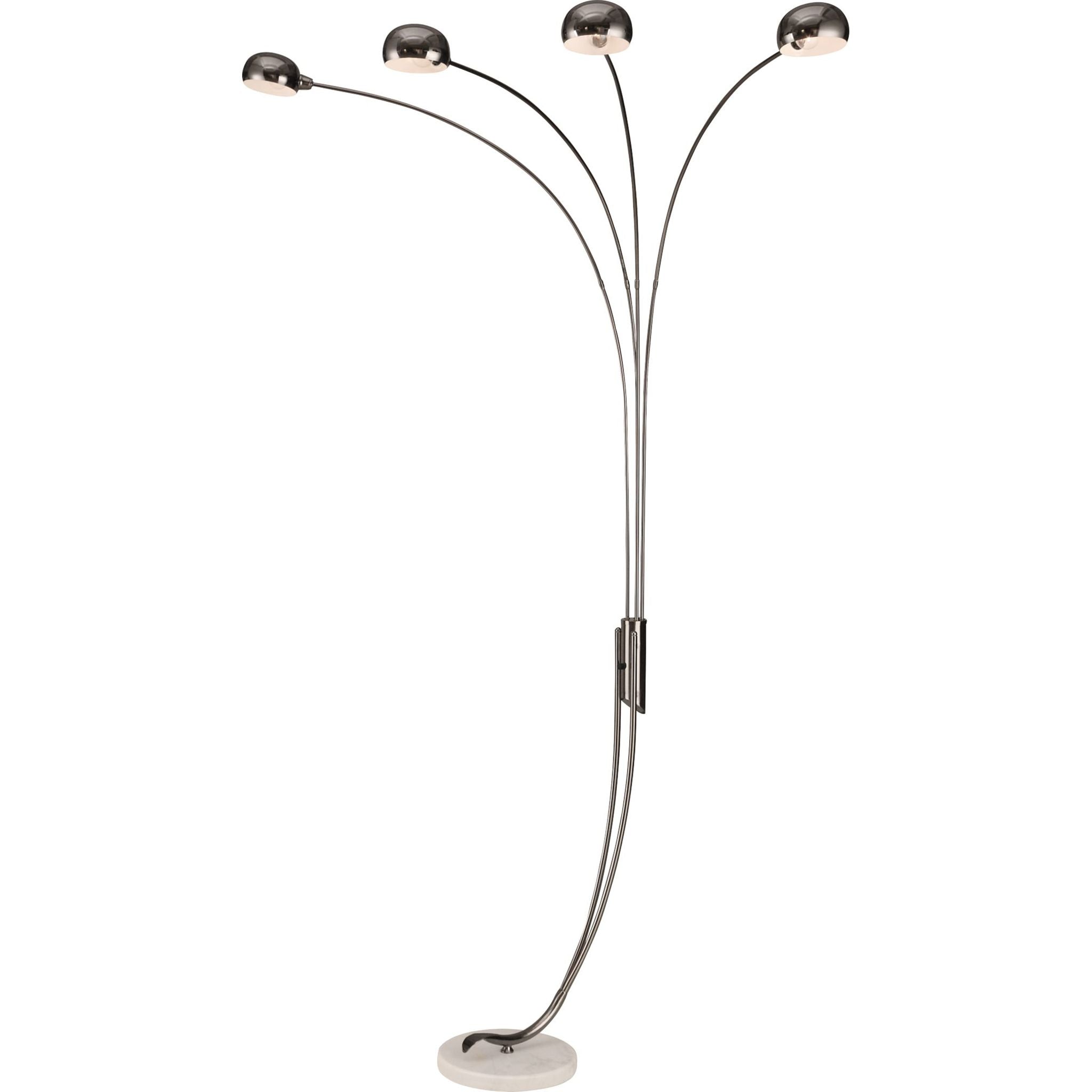 Arcus Modern Chrome Floor Lamp - Adjustable Brightness for Living Room, Bedroom & Office - 88.00