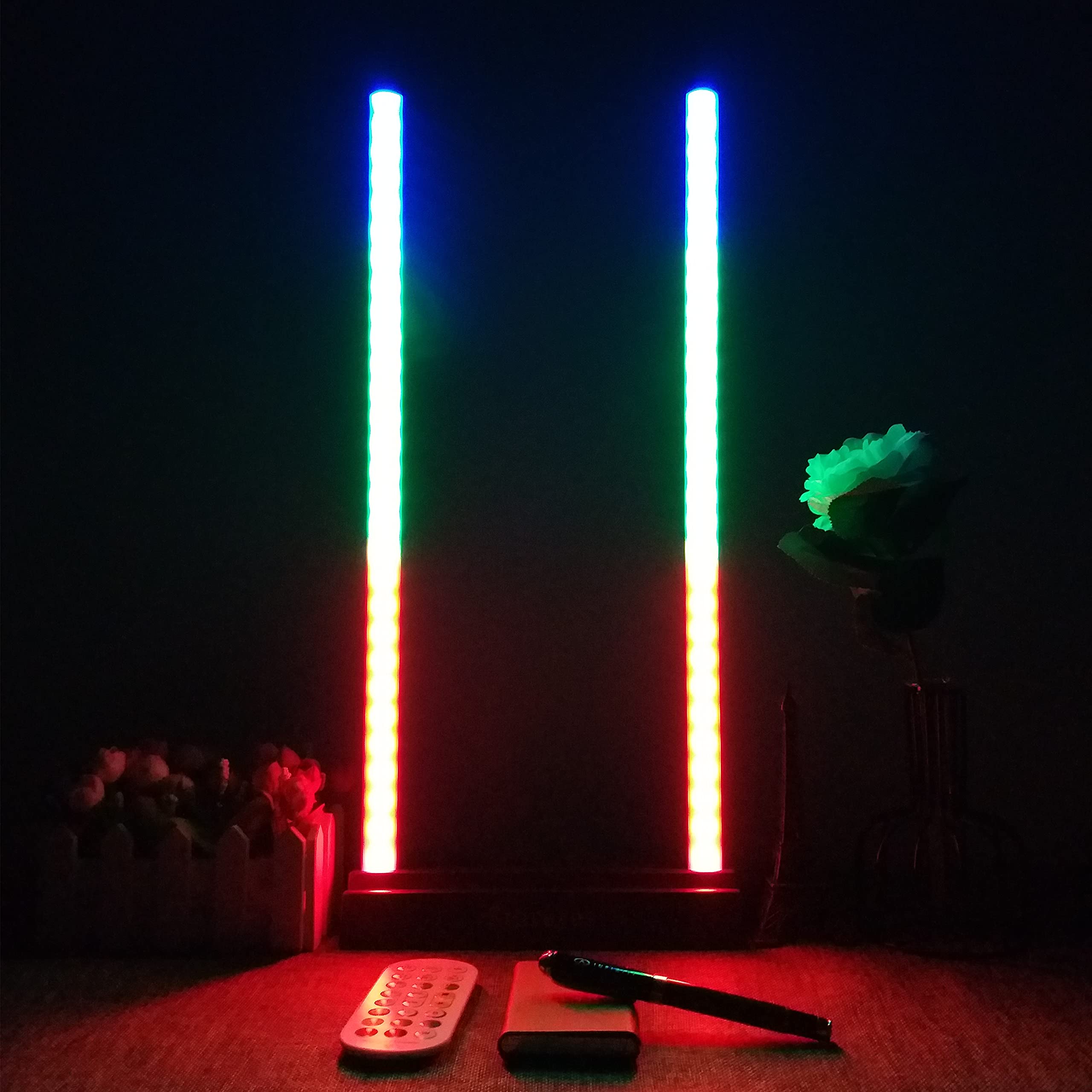 Stareyes Multi-Function Ambient Table Lamp with Bluetooth APP Control, USB DC5V, RGB Color Changing, Music Sync & Phone Holder - Perfect for Bedroom, Office, Gaming Setup (Includes Standard + Car Charger)