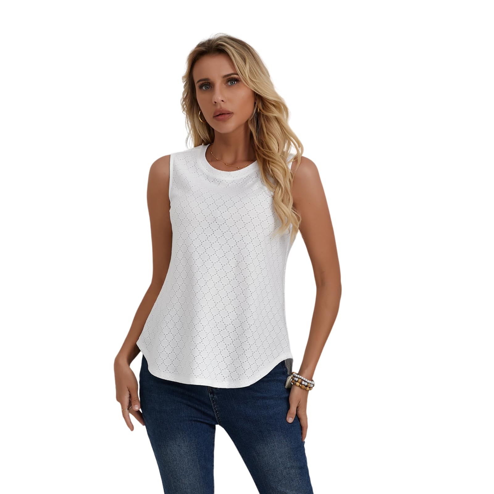 Women's Fashion Tank Tops - Crewneck Loose Fit Basic Y2K Style Sleeveless Shirts for Summer 2024 | Casual Going Out & Everyday Wear | Perfect for Beach, Gym, and Street Style Outfits