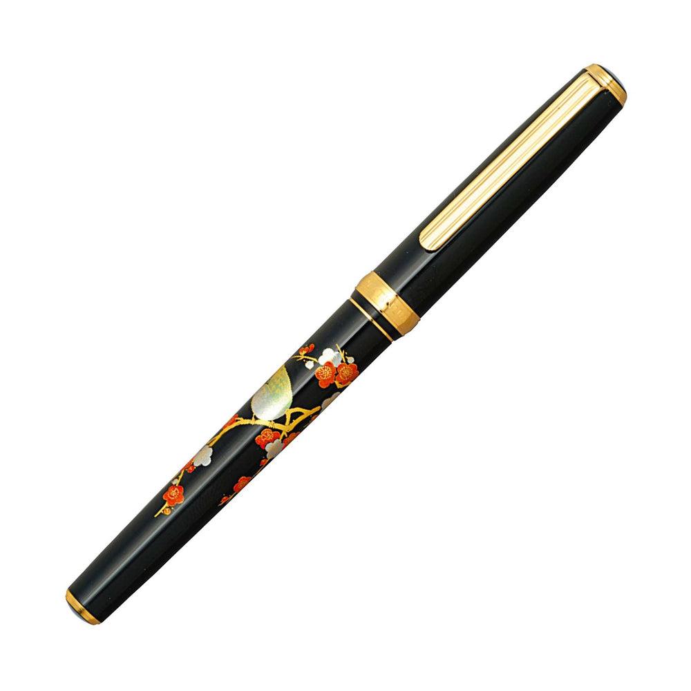 Premium Platinum Fountain Pen with Classic Maki-e Design - Luxury Writing Instrument for Calligraphy, Business Signatures & Gift Giving