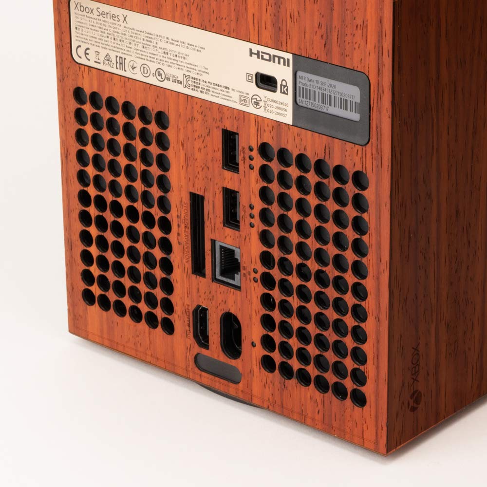 Premium Real Wood Skin Cover for Xbox Series X Console - Includes FREE Controller Stand - Perfect for Gaming Setup & Home Decor