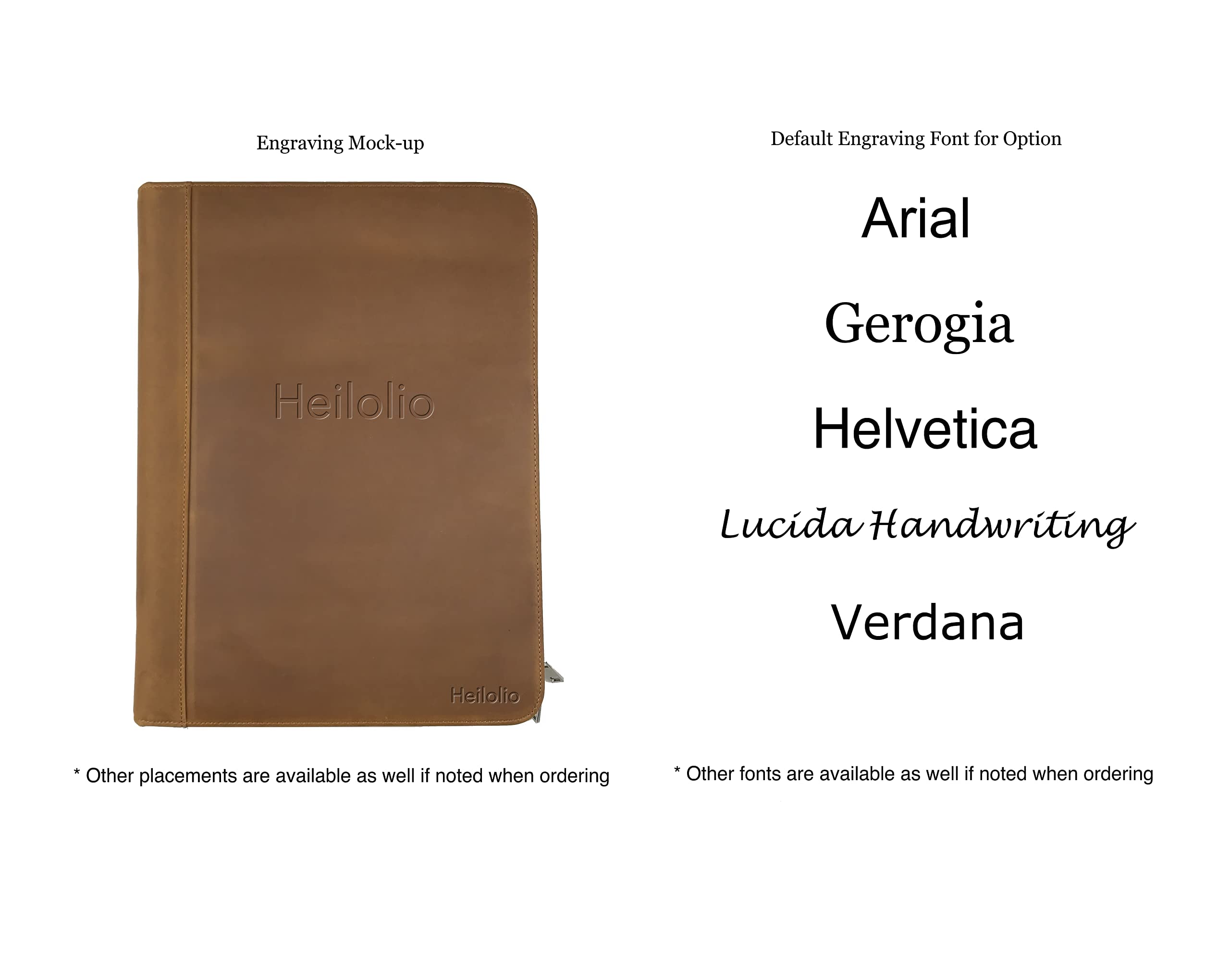 Premium Custom Engraved Genuine Leather Portfolio for Men & Women - 3-Ring Zipper Binder Holds 13