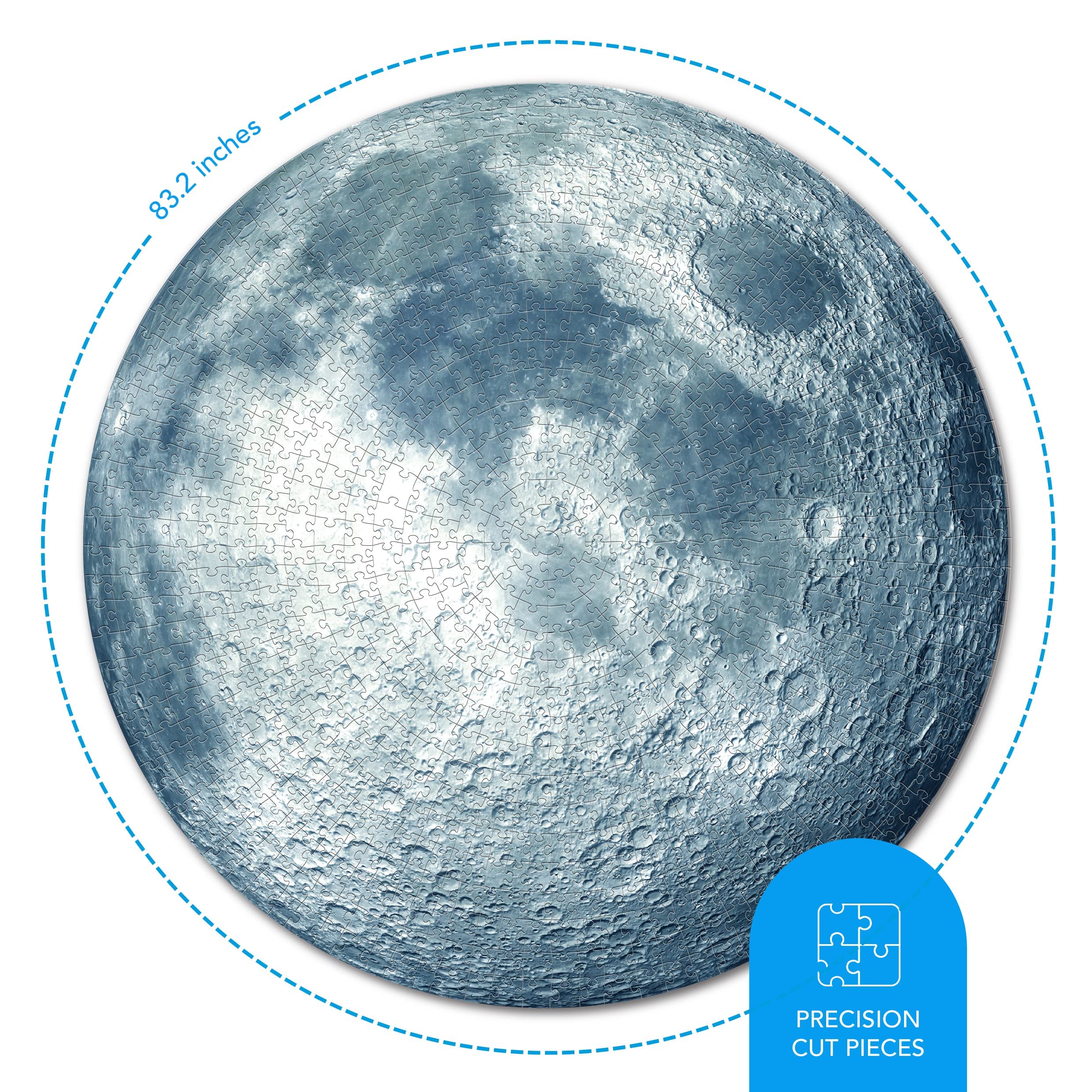 1000 Piece Moon Puzzle for Adults - Premium Round Jigsaw Puzzle with NASA Space Theme | Wall Art Decor, Mindfulness Game for Teens & Family | Perfect for Home Decor, Relaxation & STEM Education Activities
