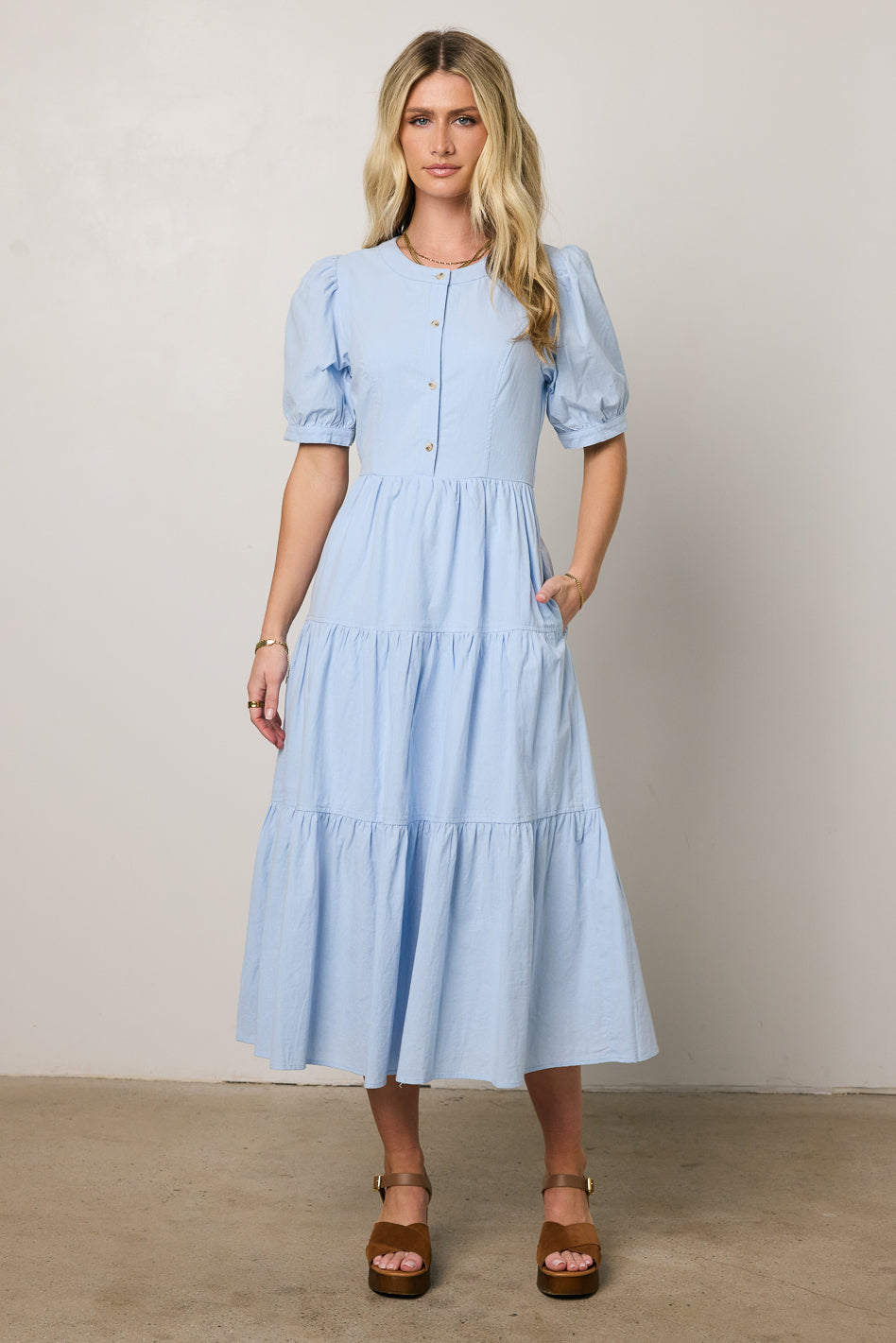 Stylish Blue Button Front Maxi Dress for Women | Flowy Summer Beach Dress | Perfect for Vacations, Weddings & Casual Outings