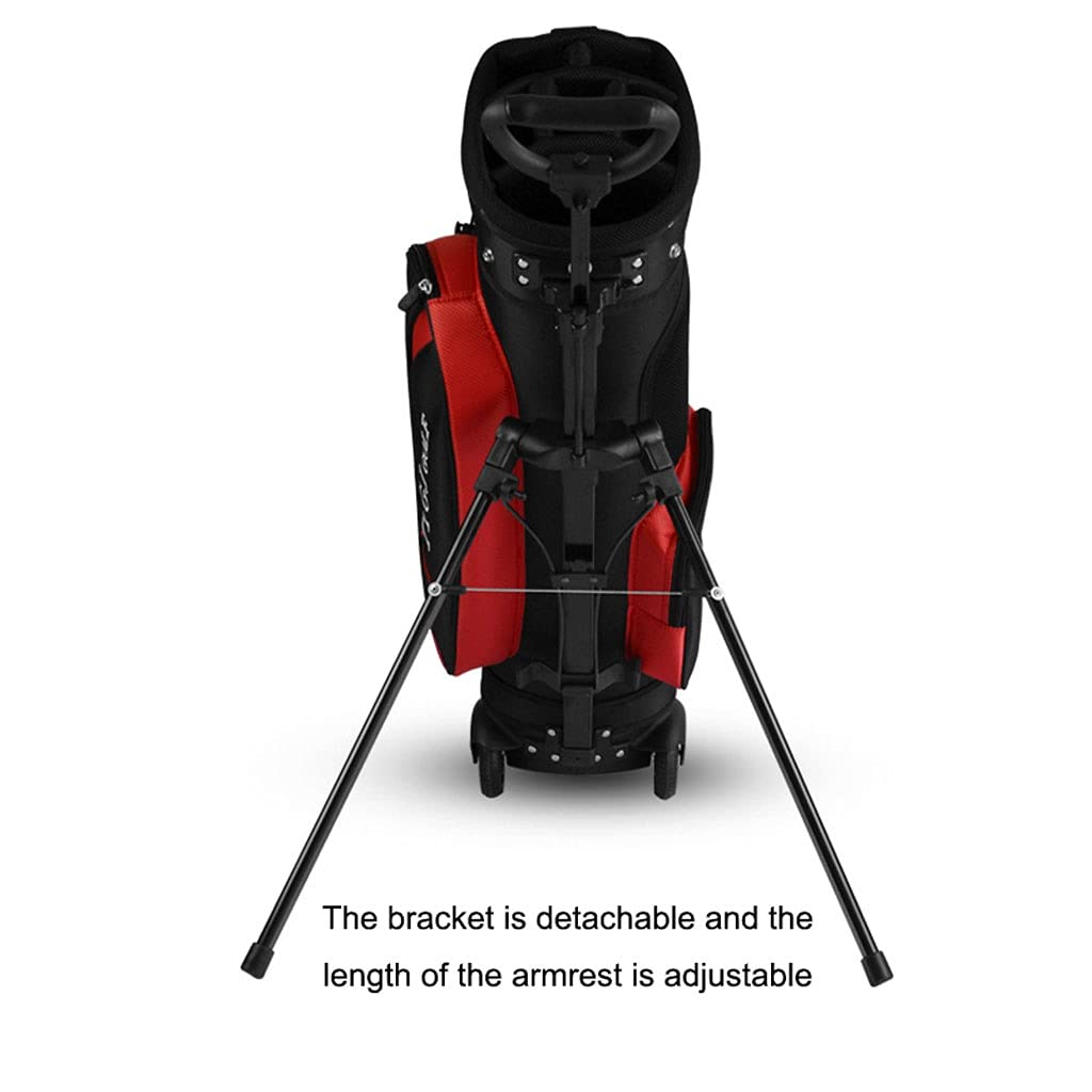 **Premium 6-Way Divider Golf Stand Bag with Wheels - Lightweight & Portable for Men & Women - Ideal for Travel, Driving Range & Course (Black+Pink)**