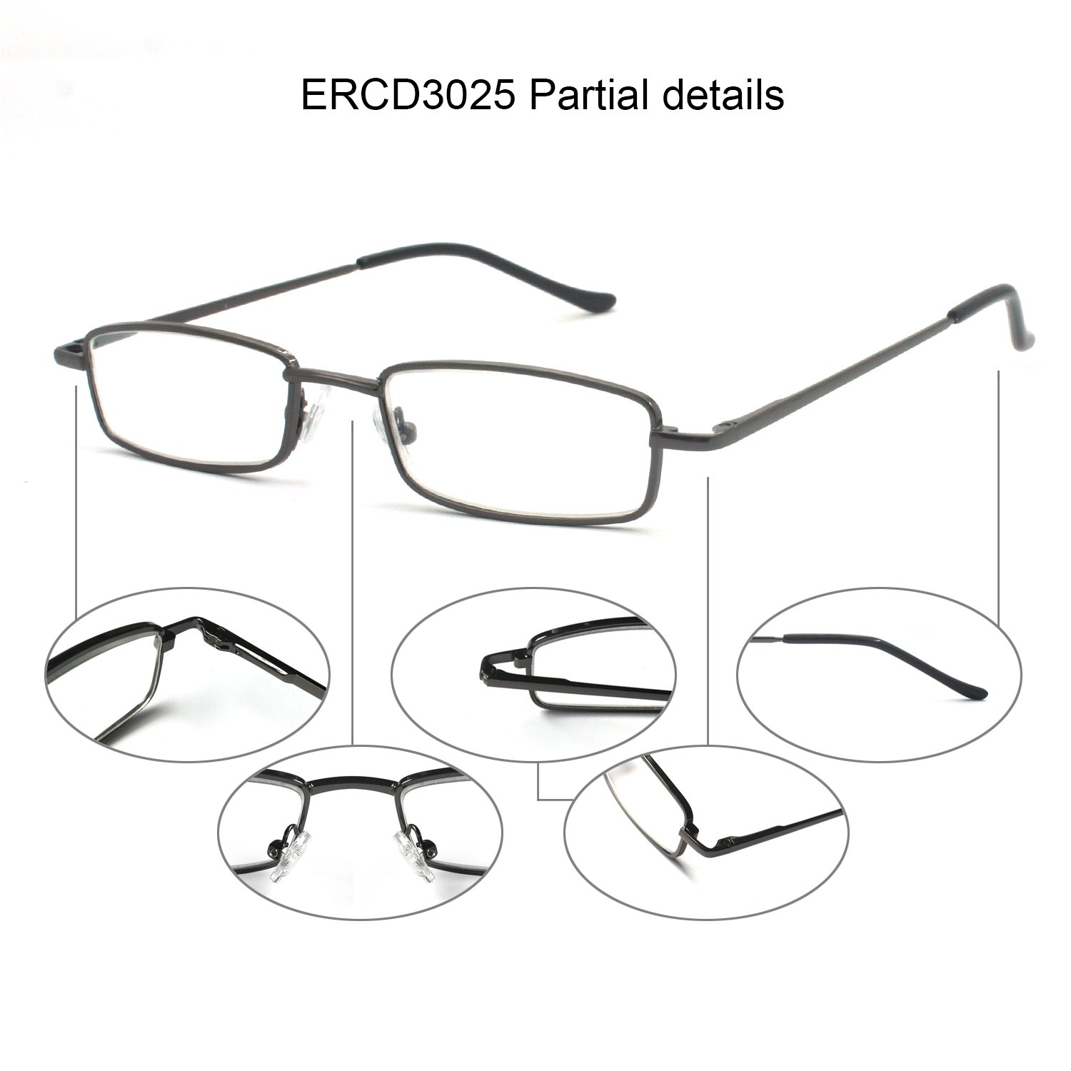 Ultra Slim Compact Lightweight Tube Reading Glasses with Portable Clip Aluminum Case - Perfect for Travel, Reading & Everyday Use