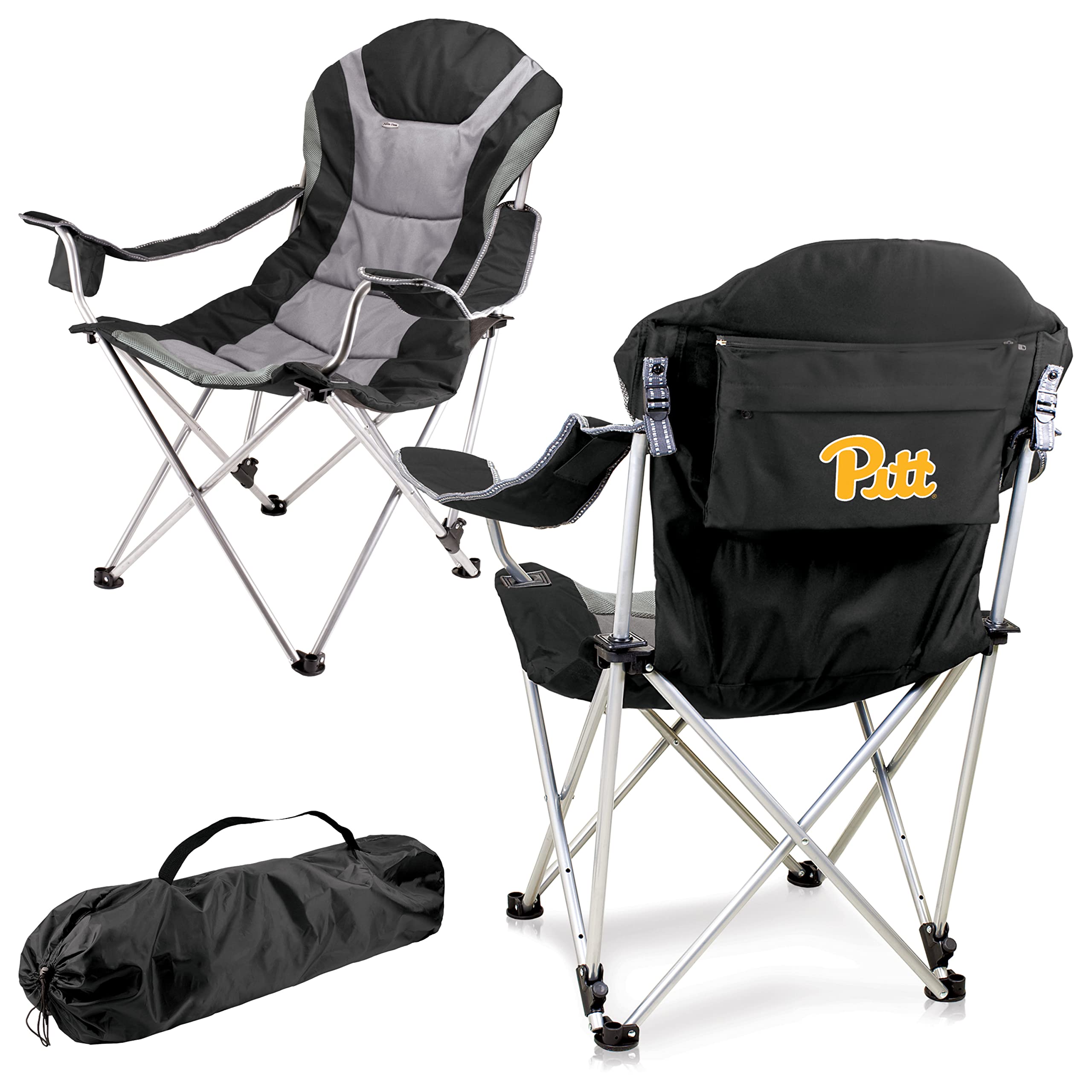 PICNIC TIME NCAA Arkansas Razorbacks Reclining Camp Chair - Portable Folding Beach Chair for Adults with Carry Bag - Perfect for Tailgating, Camping & Outdoor Events