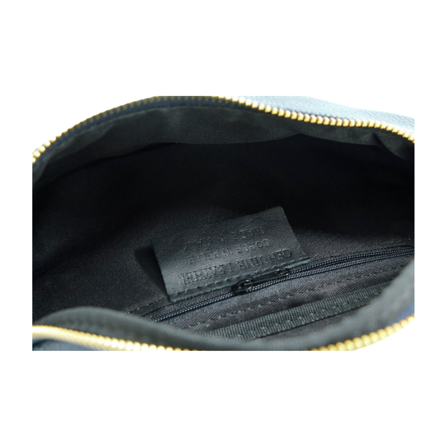 Fabucci Navy Leather Double Zip Bum Bag - Waterproof Waist Pack for Travel, Hiking & Running - Hands-Free Crossbody Fanny Pack for Men & Women