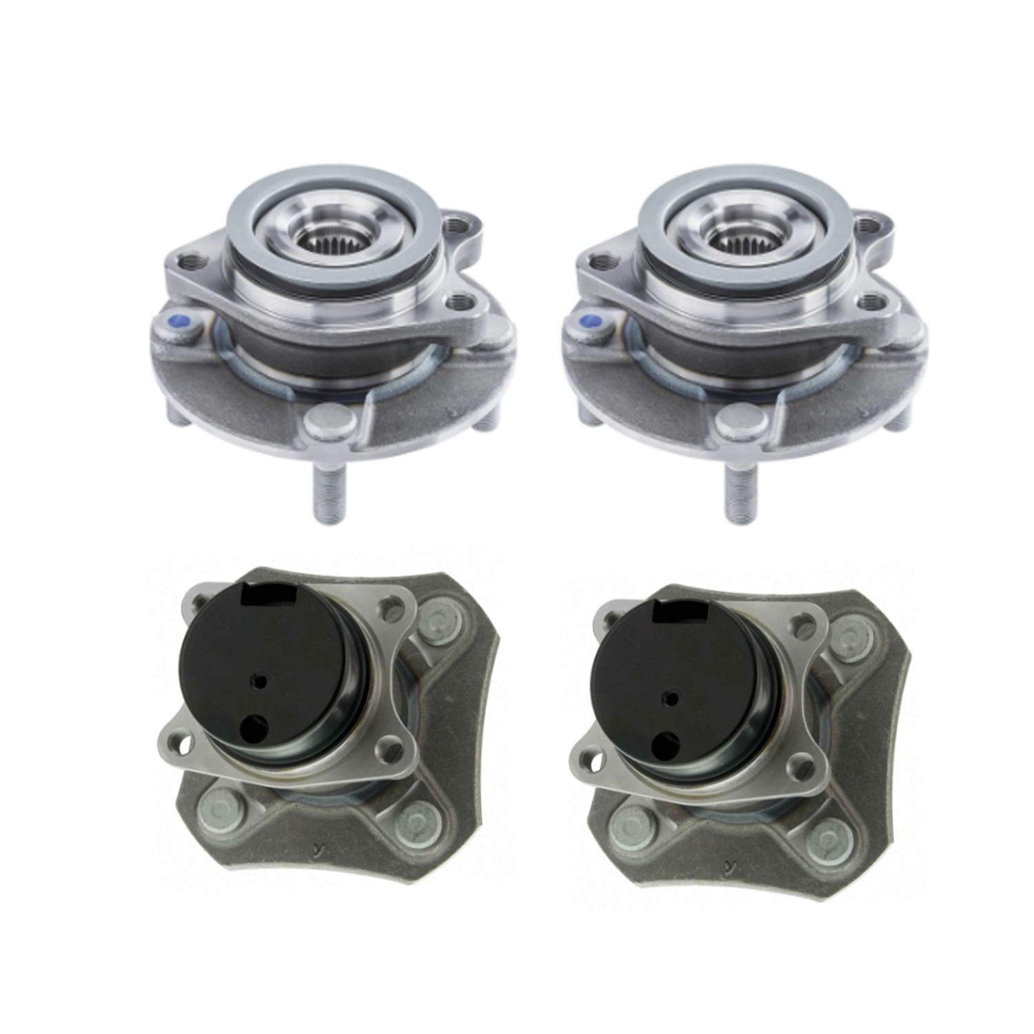 Premium Front & Rear Wheel Bearing and Hub Assembly Kit for Nissan Versa 2007-2012 - High-Performance Replacement for Smooth & Safe Driving - Perfect for City Commutes & Highway Travel