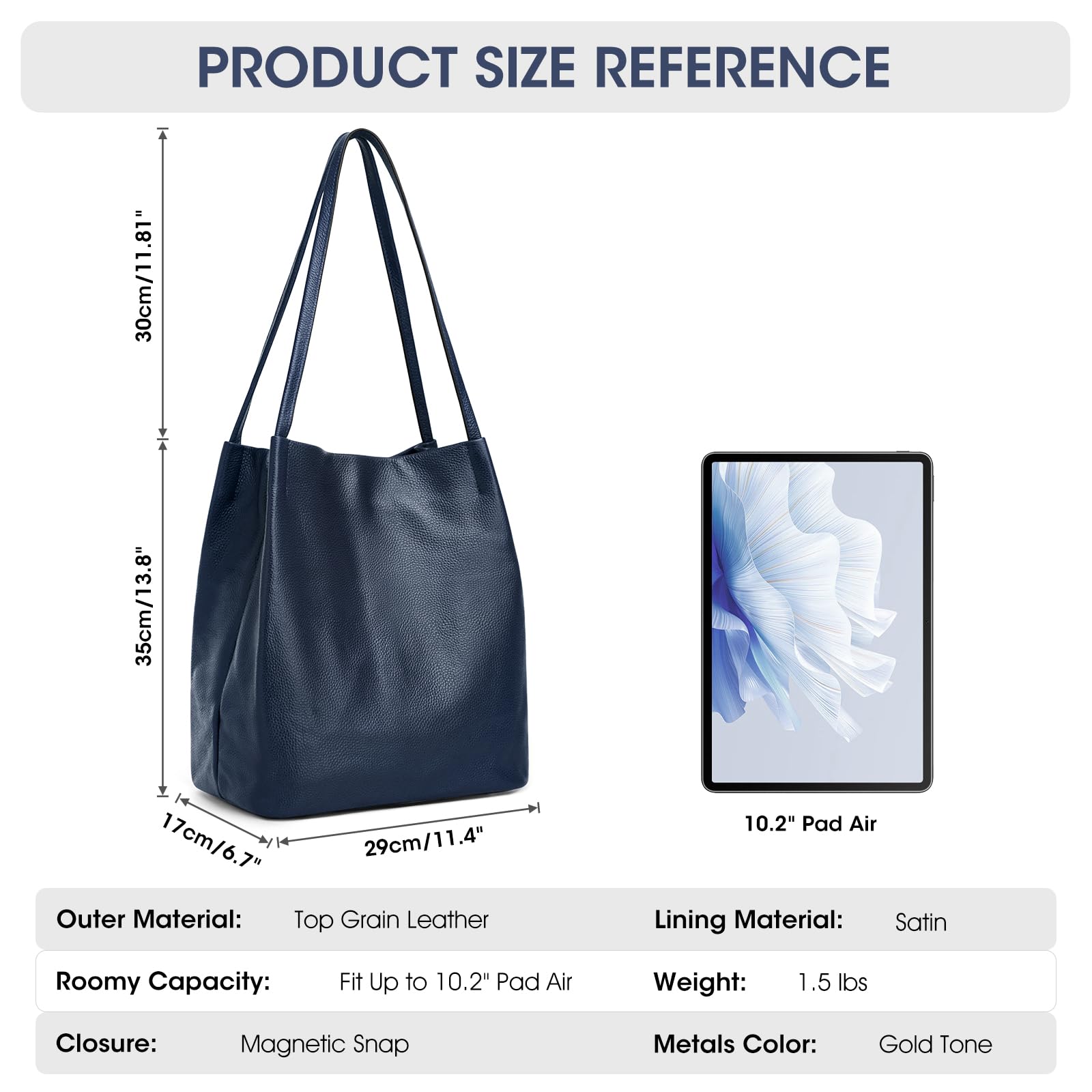 **Kattee Women's Soft Leather Tote Shoulder Bag – Magnetic Snap Closure – Stylish Handbag for Work, Travel & Everyday Use**
