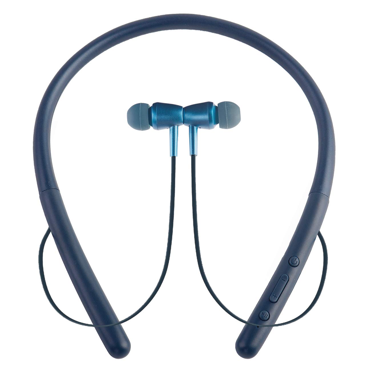 Wireless Bluetooth 5.0 Neckband Headphones with 20-Hour Playtime, 10mm Drivers, Magnetic Earbuds & Noise Cancelling Mic - Sweatproof, Lightweight for Running, Gym & Commuting (Blue)
