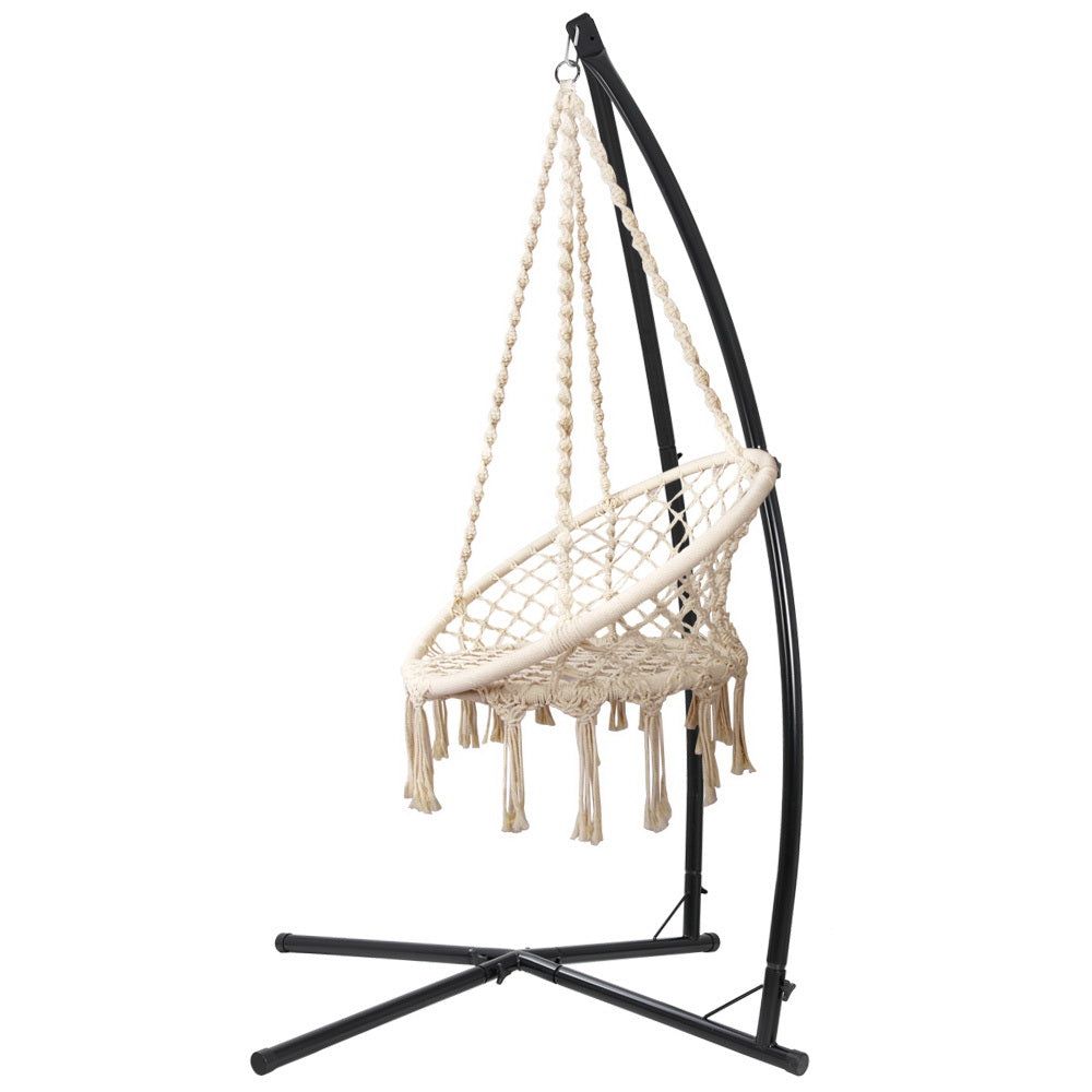 Gardeon Outdoor Hammock Chair with Steel Stand - 49
