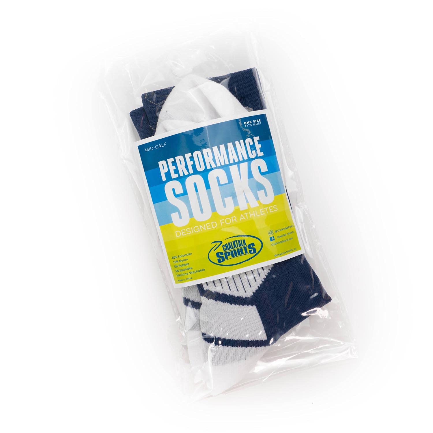 ChalkTalkSPORTS Baseball Performance Crew Socks with Crossed Bats Design - Moisture-Wicking & Cushioned for Youth & Adult Players - Mid-Calf Baseball Socks for Training, Games & Everyday Wear