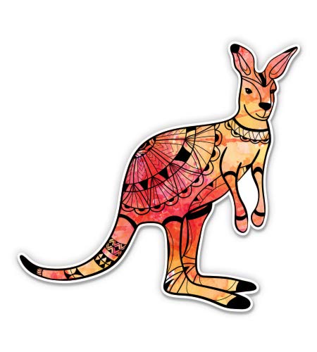 Kangaroo Colorful 3-Inch Vinyl Sticker - Waterproof Decal for Car, Laptop, Water Bottle, Phone - Perfect for DIY Crafts, Scrapbooking & Personalizing Your Belongings