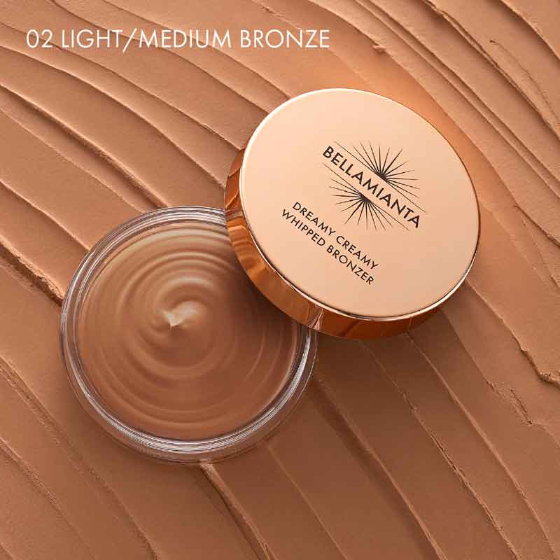 Bellamianta Dreamy Creamy Whipped Bronzer - Natural Sun-Kissed Glow Makeup for Face & Body | Perfect for Summer Tanning & Contouring | Vegan & Cruelty-Free