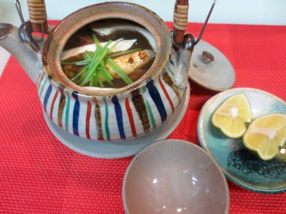 Premium Japanese Dobin Mushi Soup Pot & Teapot Set - Authentic Tokusa Style 10.8oz Clay Cookware - Made in Japan - Perfect for Traditional Soup, Tea Brewing & Hot Pot Cooking at Home