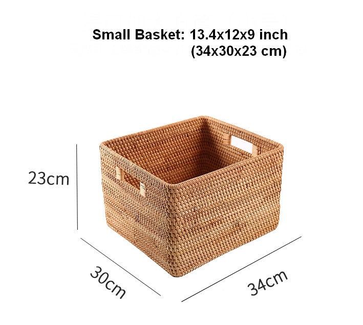 Extra Large Woven Storage Baskets - Rectangular Organizer for Clothes, Kitchen, Bedroom & Shelves | Perfect for Home Decor & Living Room Organization