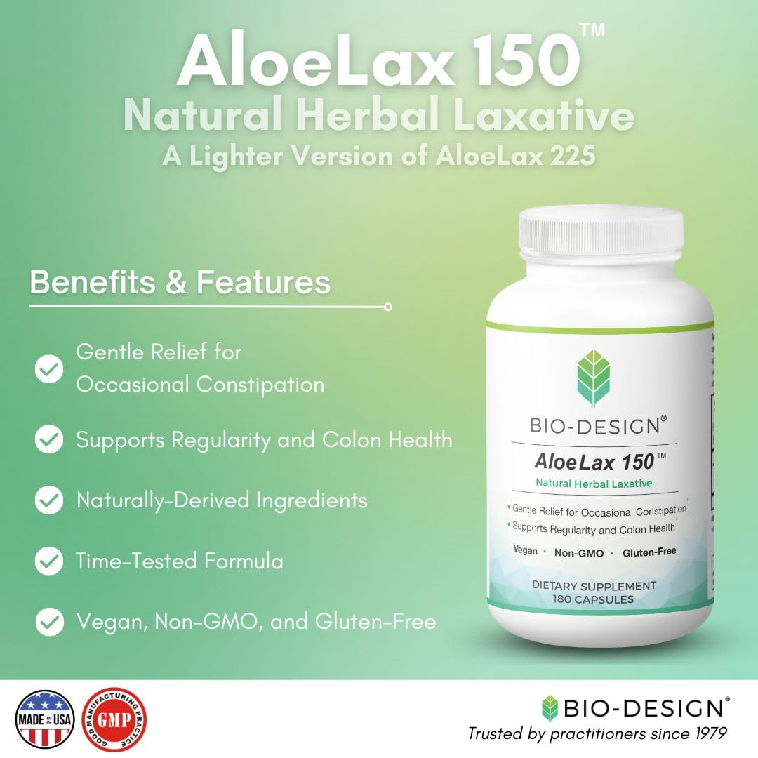 Biodesign Aloe Lite 150mg 180 Capsules - Pure Aloe Vera Supplement for Digestive Health & Skin Care | Supports Gut Wellness, Detox & Hydration | Perfect for Daily Wellness Routine & Natural Beauty Regimen