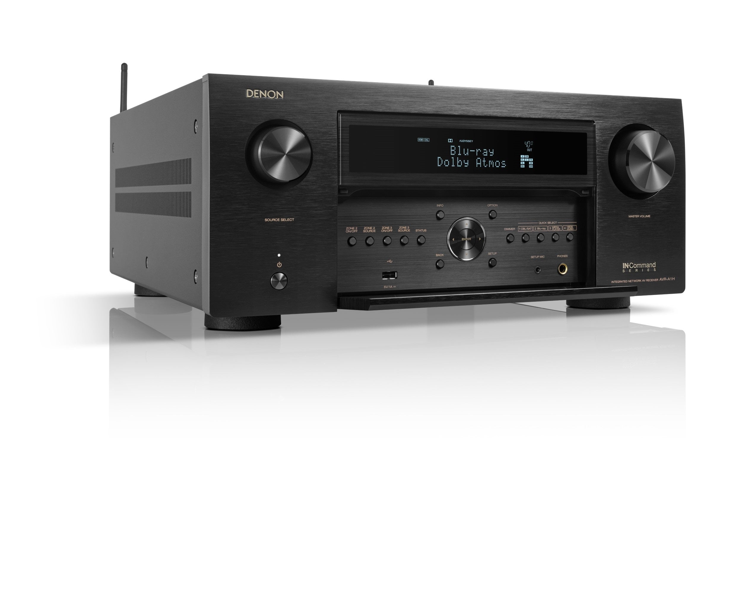 Denon AVR A1H 15.4 Channel 8K AV Receiver with HEOS - Open Box - Premium Home Theater Audio System for Movies, Music & Gaming