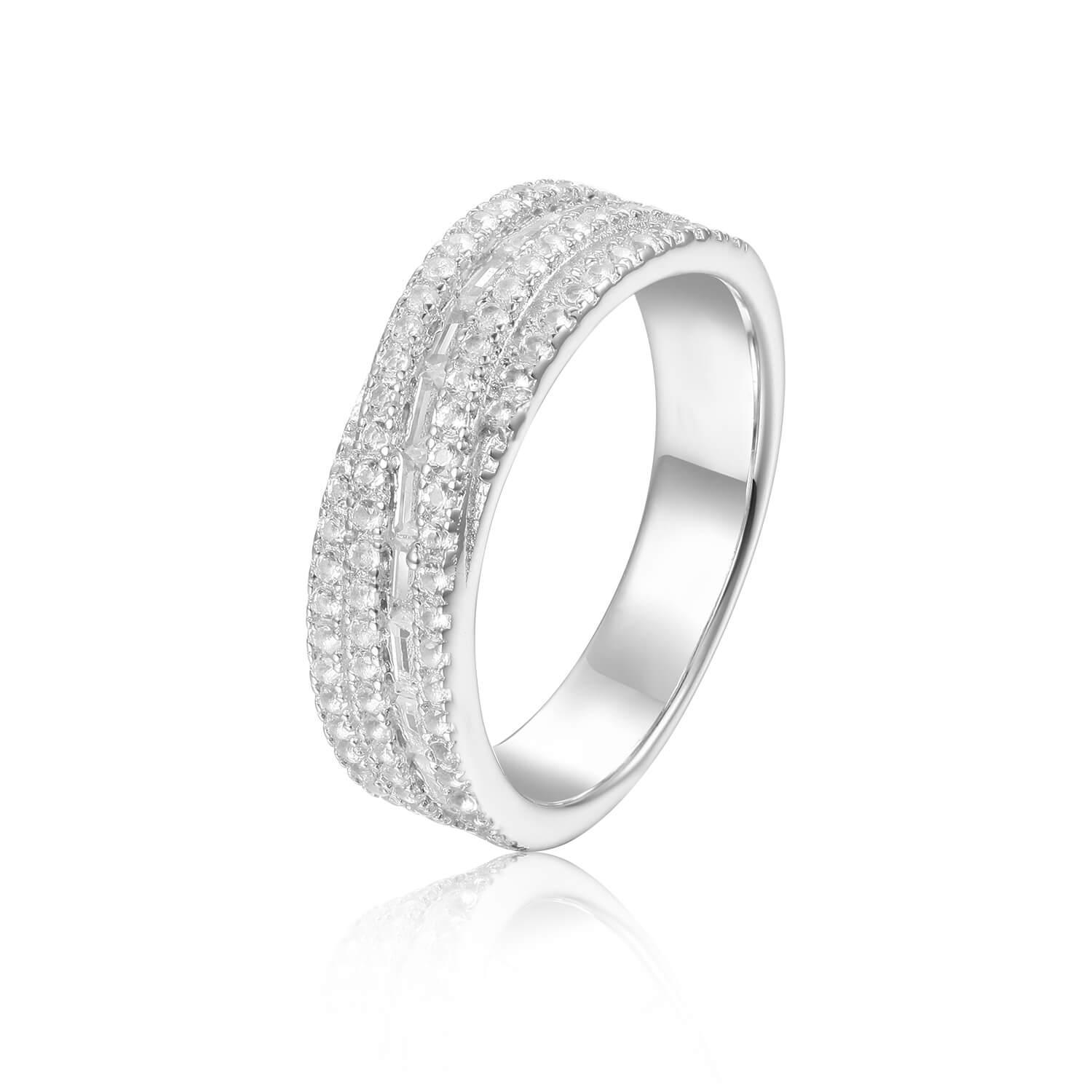 White Topaz Twisted Band Engagement Ring - 925 Sterling Silver Wedding Ring for Women, Vintage Style Promise Ring - Perfect for Proposals, Anniversaries & Special Occasions