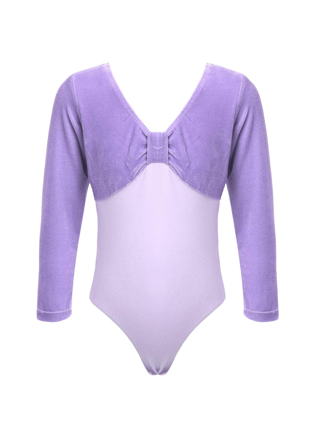Girls Ballet Leotard Long Sleeve Velvet Dancewear - Gymnastics Bodysuit for Kids, Toddler Dance Costume - Perfect for Ballet Class, Recital, Competition & Performance