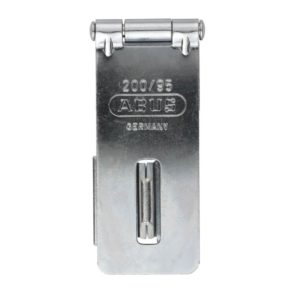 ABUS 200/95 C 3-3/4 Inch Heavy Duty Hardened Steel Security Hasp with Padlock - Secure Sheds, Gates, Toolboxes & Outdoor Equipment