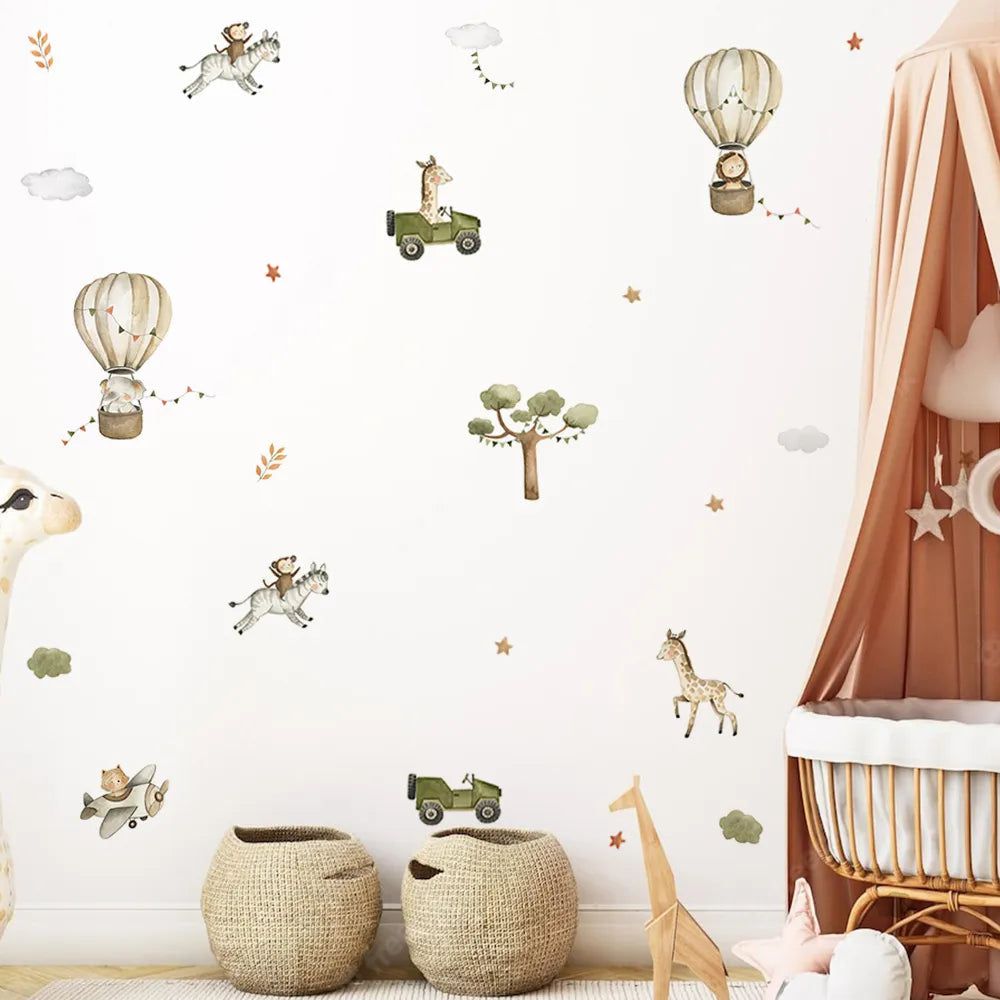 Animal Balloon Wall Stickers - Fun Nursery Room Decor for Kids | Perfect for Baby Shower, Birthday Party & Children's Bedroom Decoration