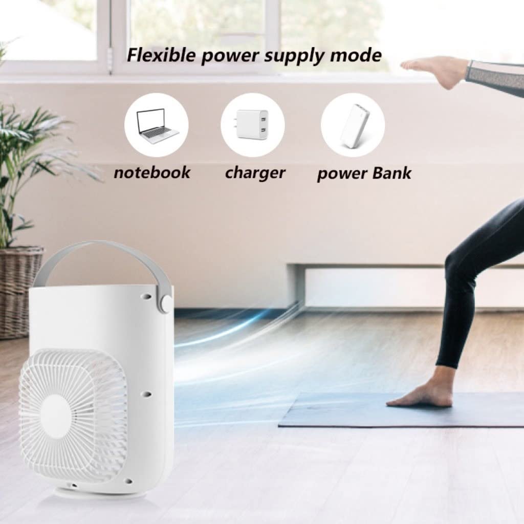 Grafken USB Mini Desktop Air Cooler - Portable Bedside & Office Fan with Humidifier, Water Cooling & Refrigeration for Home, Travel & Workspaces