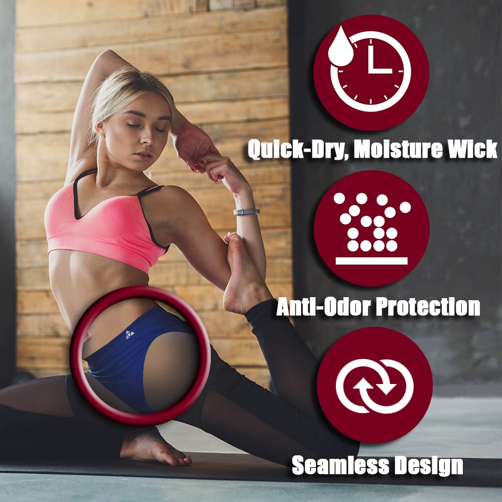 Best Moisture Wicking Underwear for Women - Seamless Workout Hipster Brief Bikini Panties - Perfect for Yoga, Running & Gym Activities