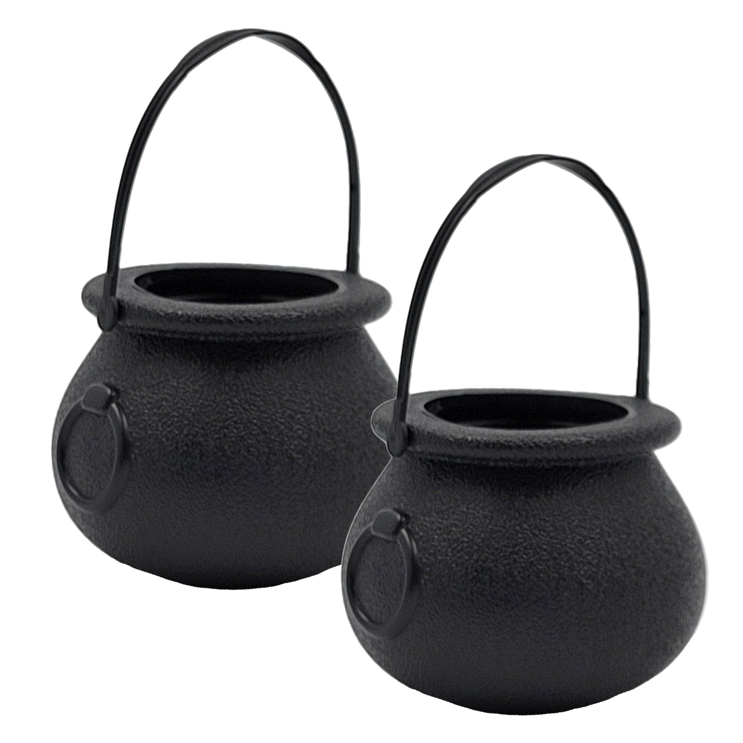 Black Candy Cauldron Kettles - 6-Pack Mini Witch Cauldrons for Halloween Party Decor, St. Patrick's Day Favors & Candy Buckets - Perfect for Trick-or-Treat, Themed Parties & Home Decor (3 Inches)