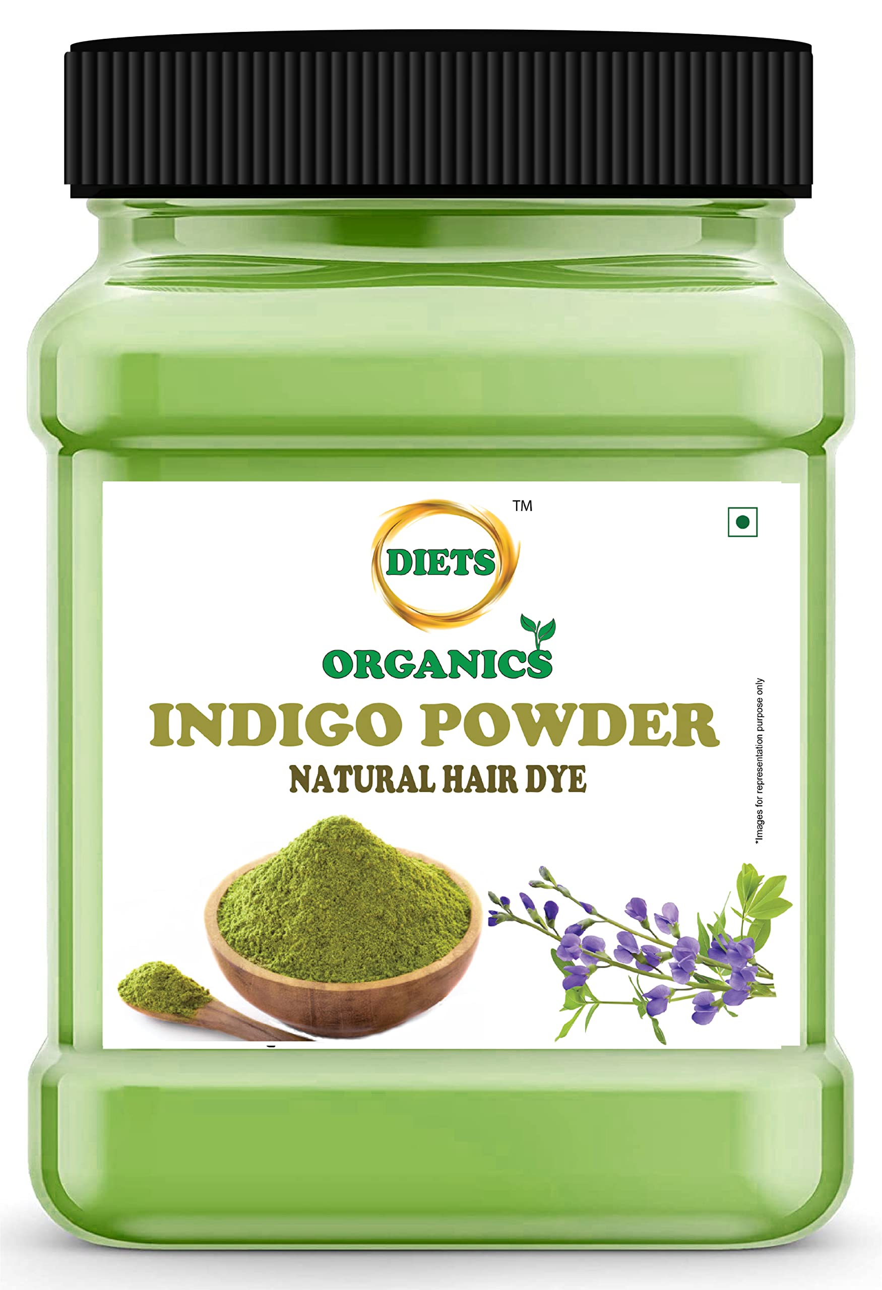 DIETS ORGANICS Natural Indigo Powder for Black Hair - 100g | Herbal Hair Dye & Gray Coverage | Safe Chemical-Free Hair Coloring for Men & Women | Perfect for DIY Hair Care & Natural Beauty Treatments