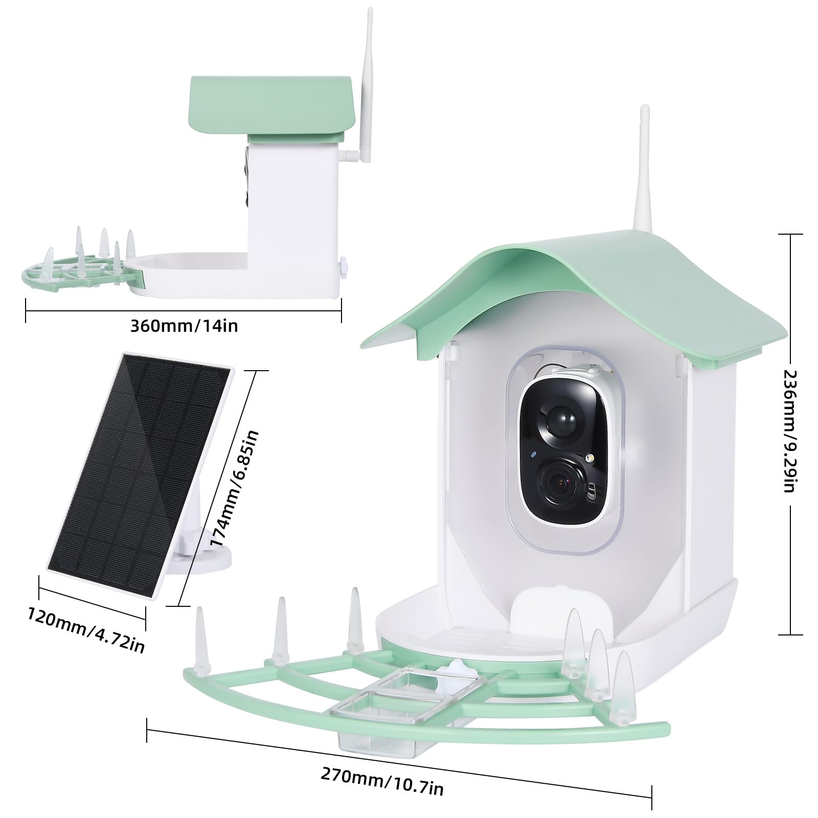Smart Bird Feeder Camera with AI Species Identification - HD 1080P Wireless Bird Watching Camera with Night Vision & Instant Alerts - Perfect Gift for Bird Lovers (Backyard, Garden, Patio Use)