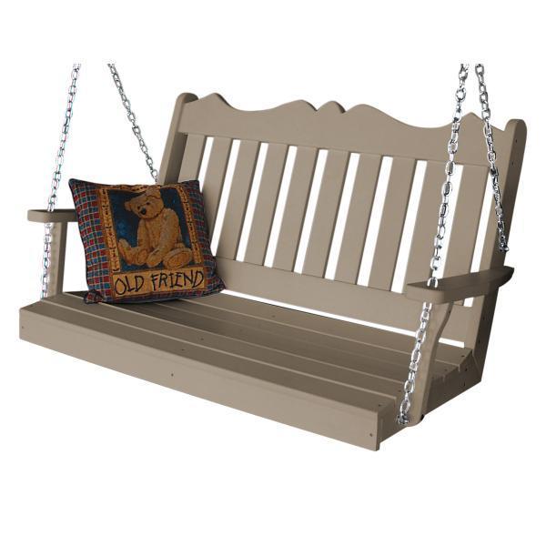 A & L Furniture Poly Royal English Swing - Outdoor Patio Swing Chair for Garden, Porch, and Backyard Relaxation