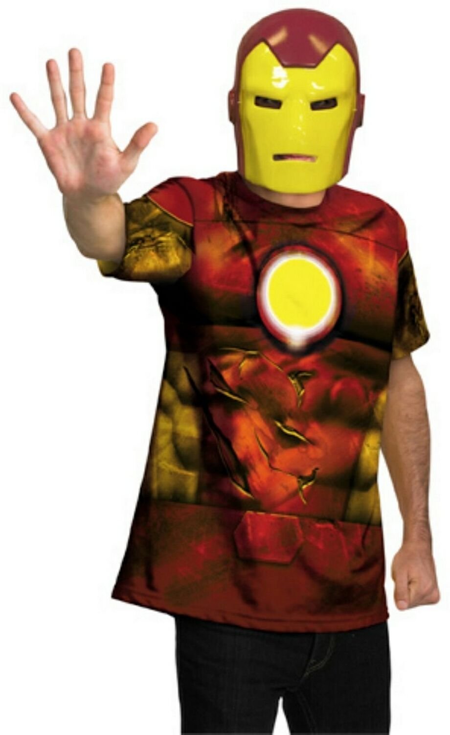 Iron Man Costume Set for Adults - T-Shirt & Helmet - Superhero Cosplay, Halloween Party, Comic Con Outfit