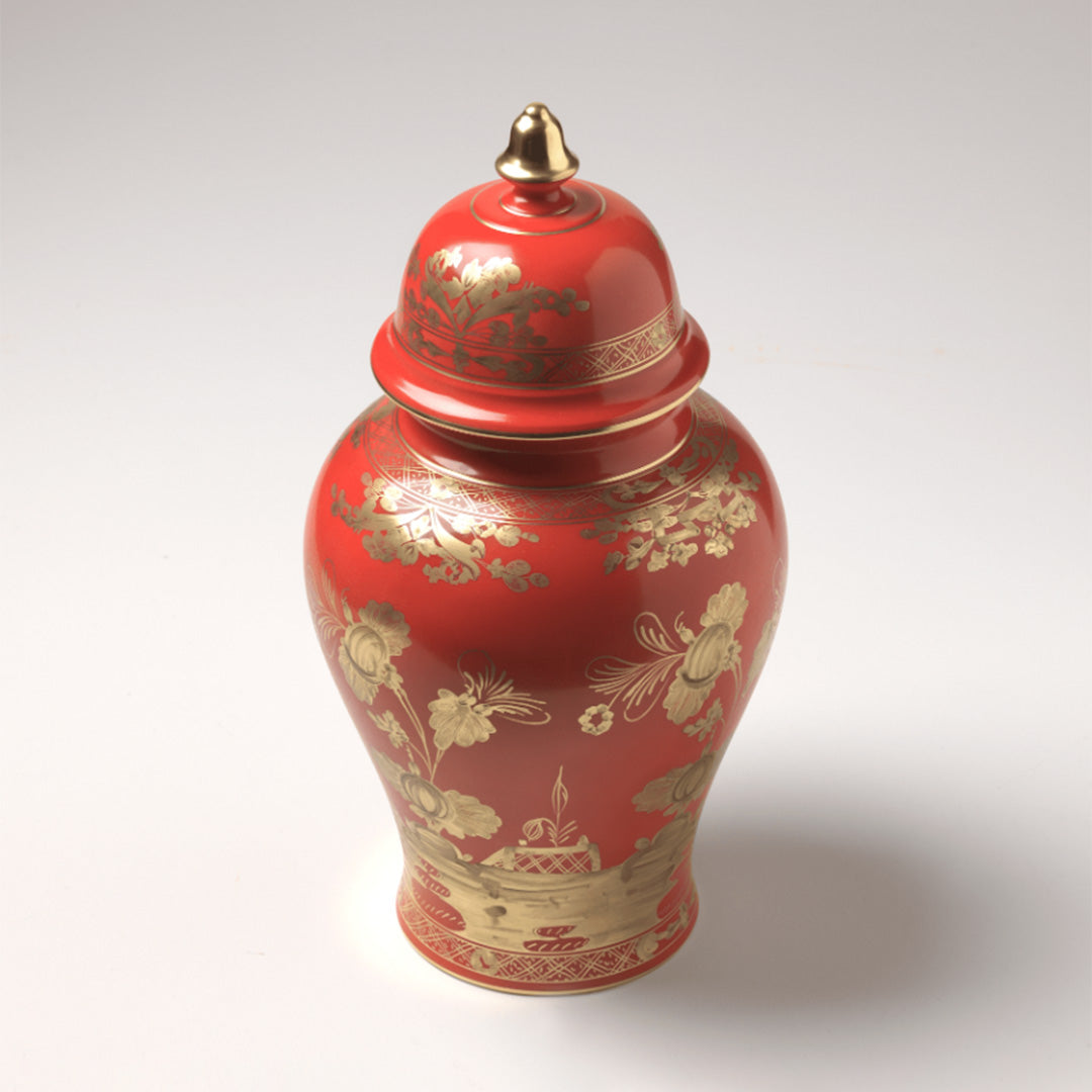 Oriente Italiano Potiche Vase - Handcrafted Rubrum Ceramic Vase for Home Decor, Wedding Centerpieces & Luxury Gift Ideas