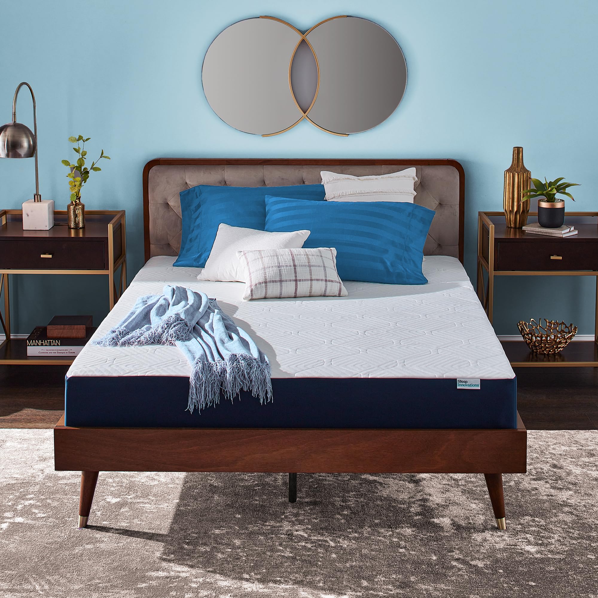 Sleep Innovations Marley Hybrid 10 Inch Cooling Gel Memory Foam & Innerspring Mattress - Cal King Size, Medium Firm Support, Bed in a Box for Cool & Comfortable Sleep - Perfect for Hot Sleepers & Back Pain Relief
