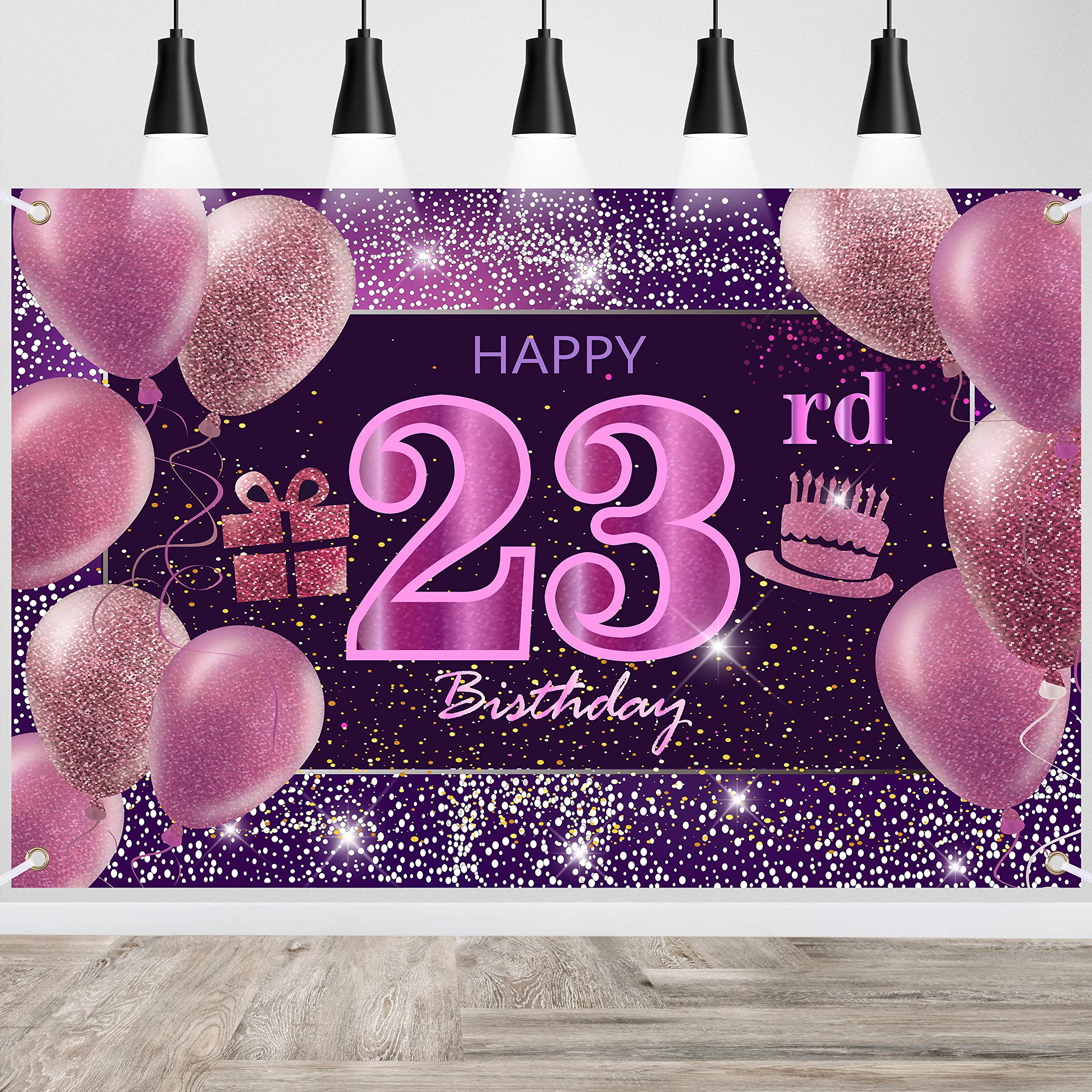IMISI Pink Happy Birthday Banner - 23rd Birthday Party Decorations for Women & Girls | Perfect for Birthday Backdrops, Photo Booths & Celebration Decor