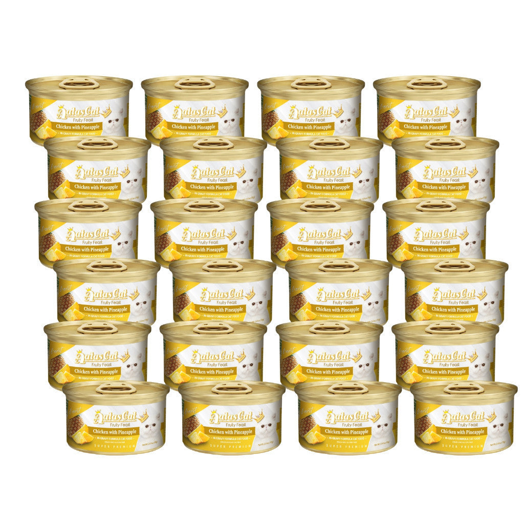 [24-Pack] Aatas Premium Wet Cat Food Variety Bundle - Fruity Feast in Gravy & Diamond Dinner in Jelly - Complete Nutrition for Adult Cats - Perfect for Daily Meals, Weight Management & Picky Eaters