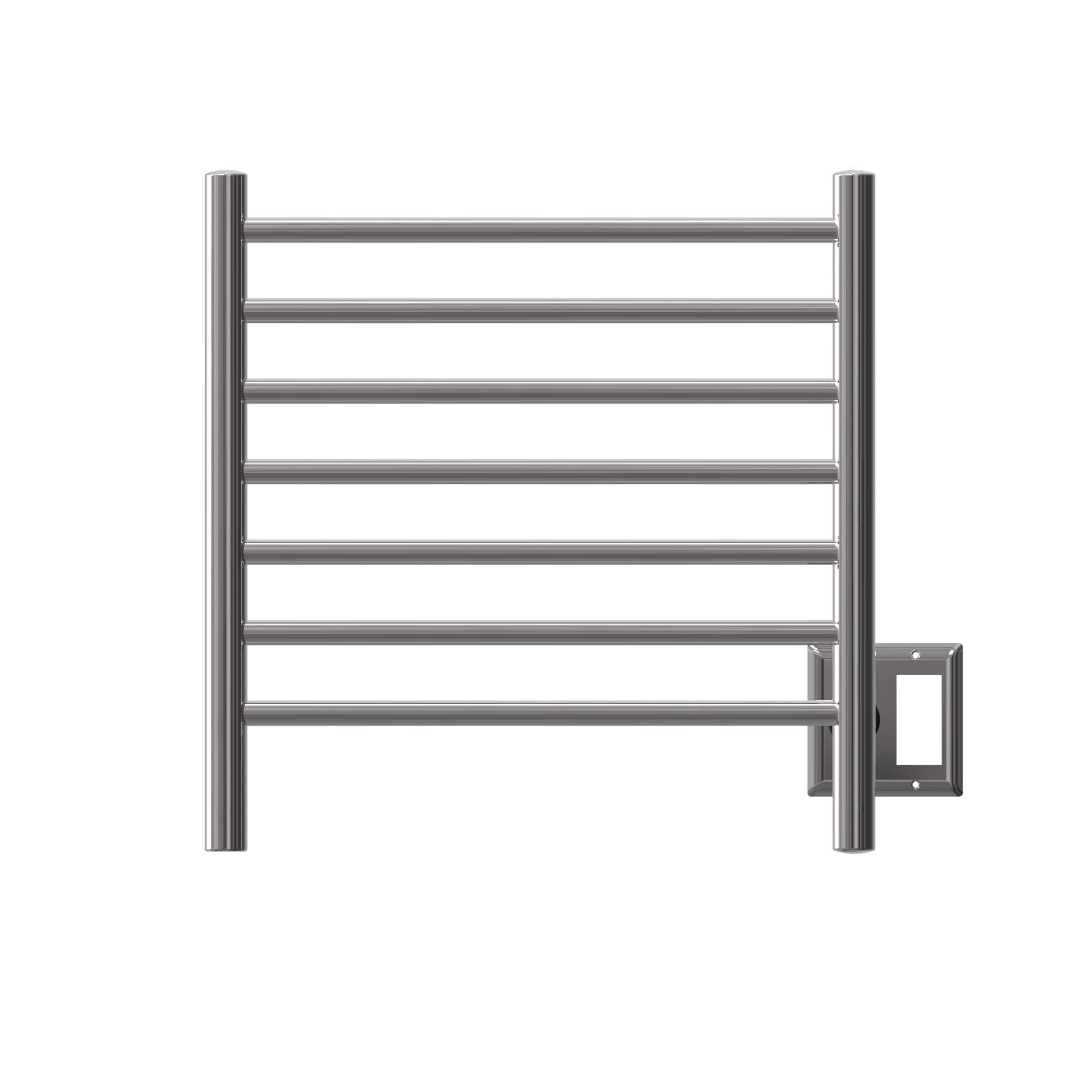 Amba RWHS-SP 7-Bar Radiant Hardwired & Plug-in Towel Warmer Heater - Matte Black Finish for Bathroom, Spa & Luxury Home Use