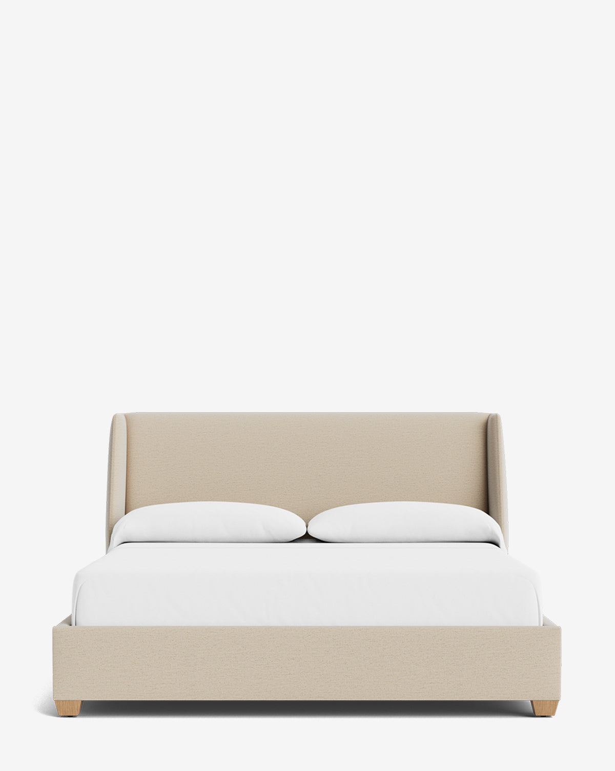 Walt Bed Low Headboard - Modern Minimalist Bed Frame for Small Spaces - Perfect for Apartments, Dorms & Guest Rooms