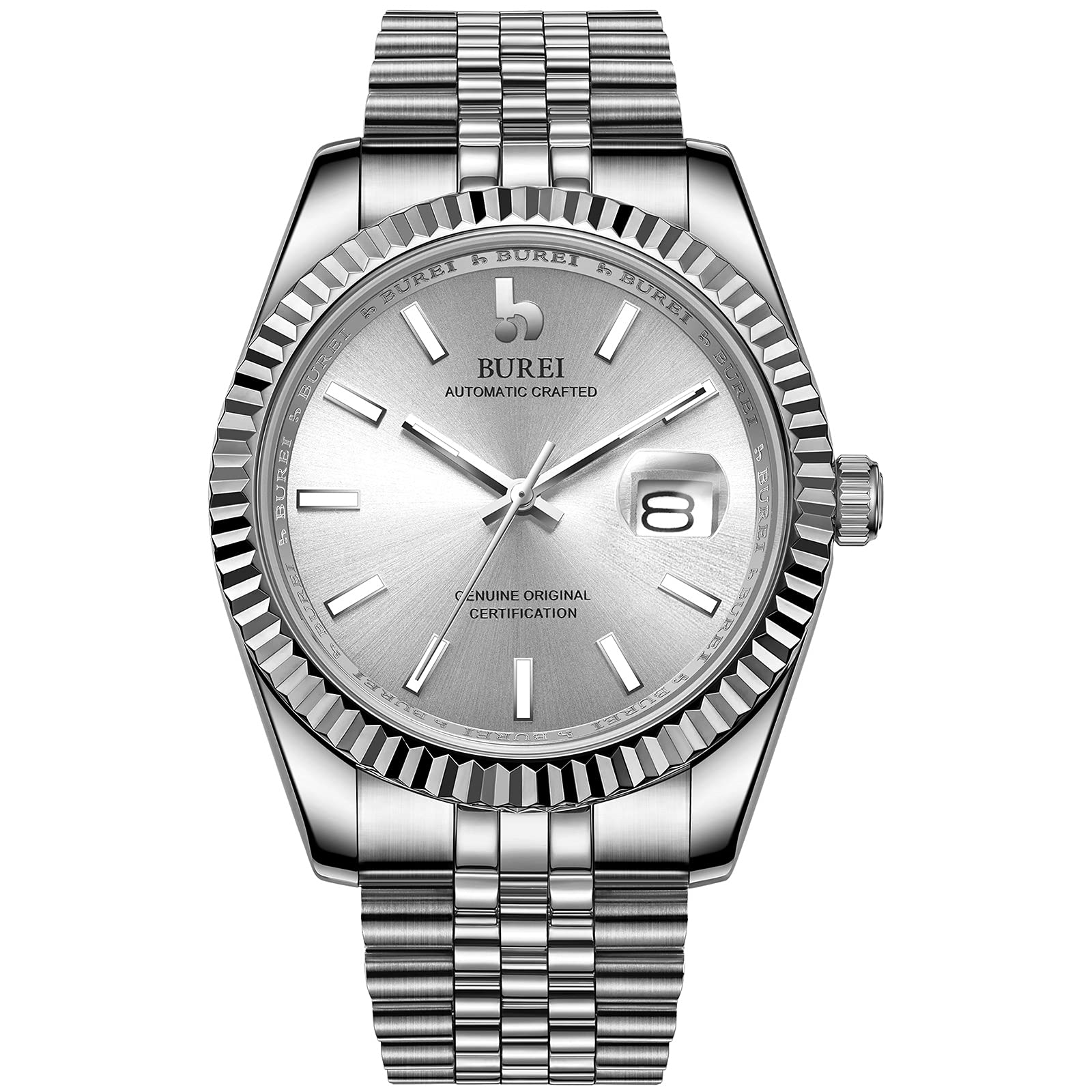 BUREI Men's Automatic Mechanical Watch - Luxury Business Stainless Steel Waterproof Self-Winding Watch for Men | Perfect for Office, Formal Events & Everyday Wear