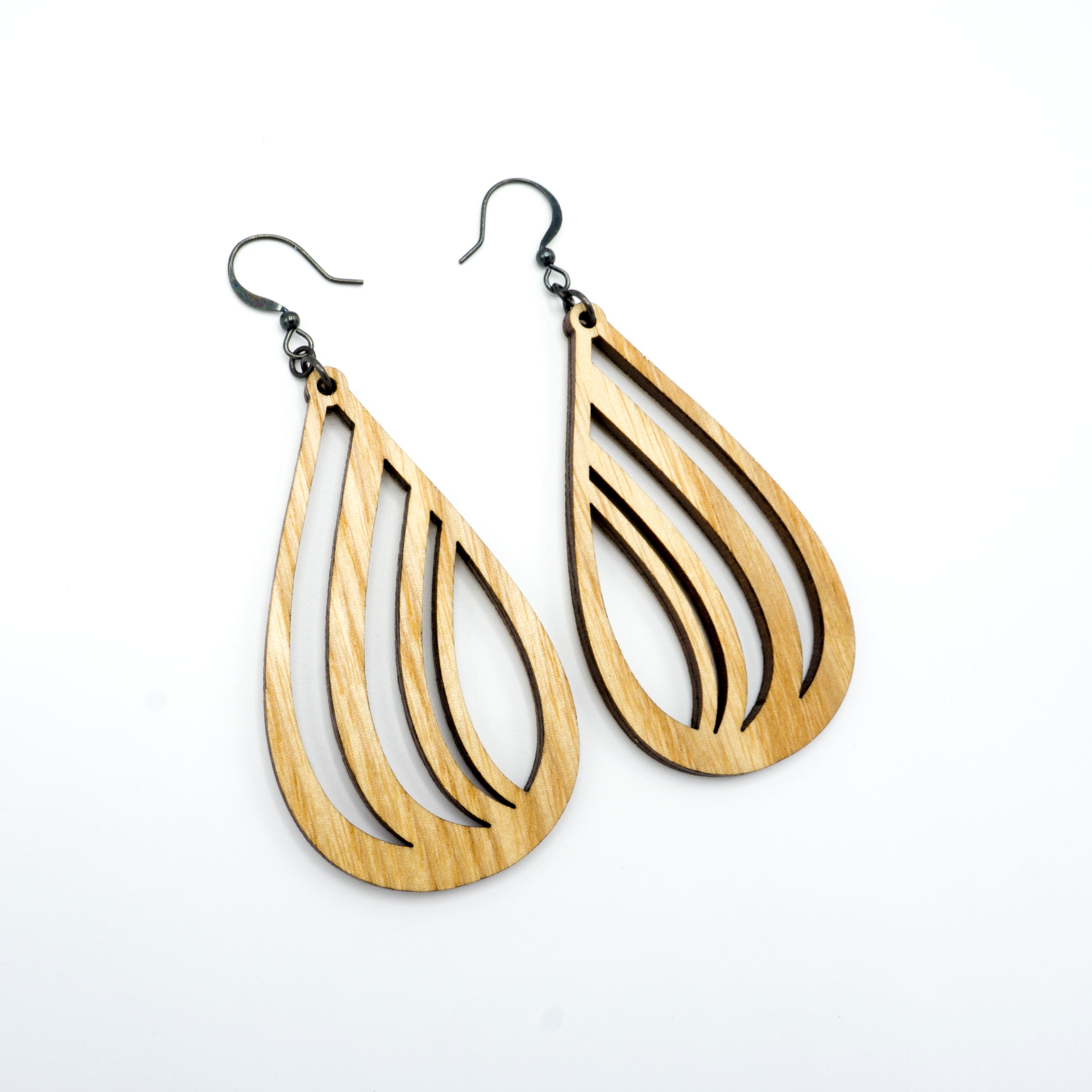 Handmade Wooden Drop Earrings - Lightweight Ash Wood Dangle Earrings for Women | Boho Chic Jewelry for Everyday Wear & Special Occasions