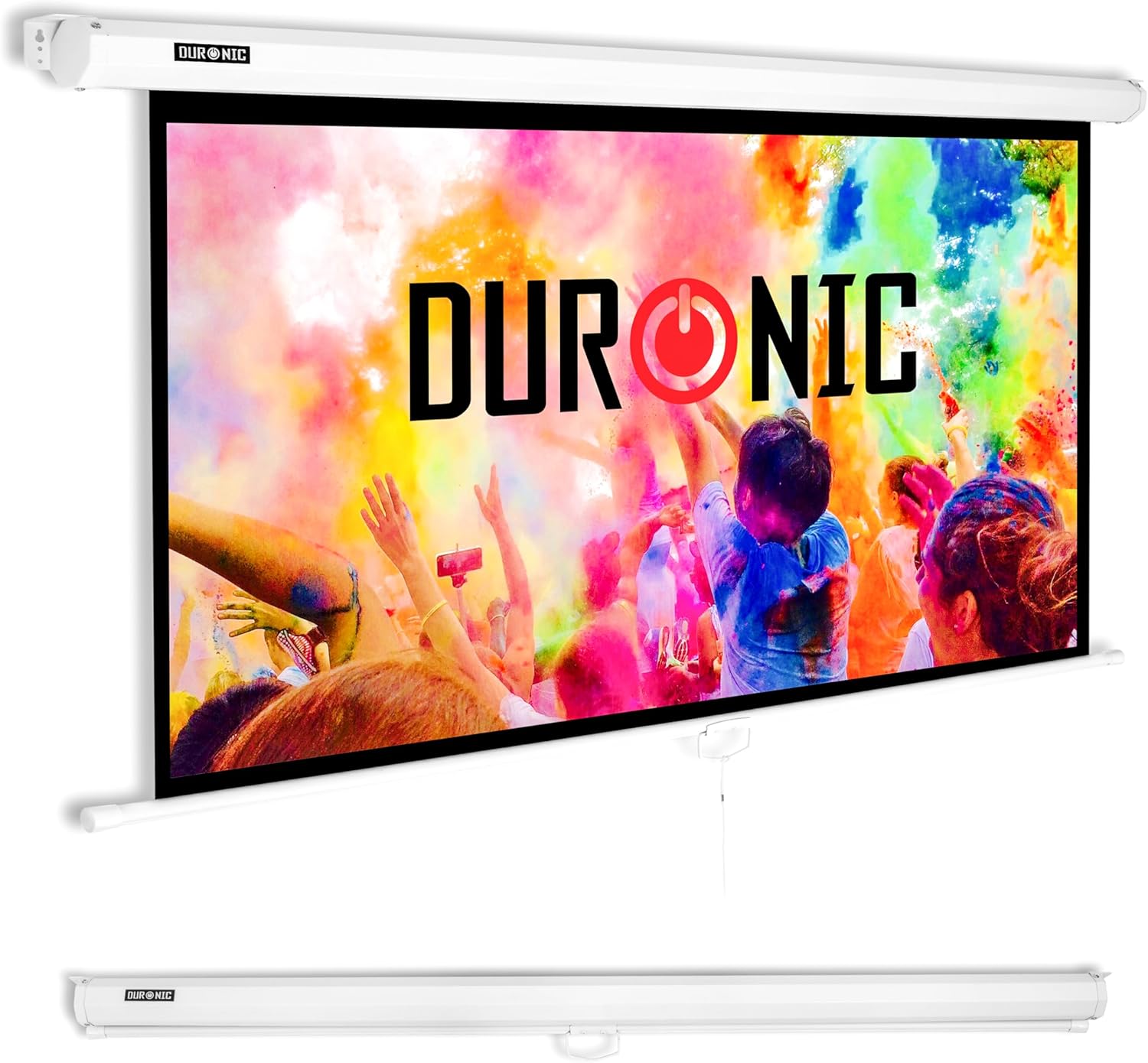 Duronic MPS80/169 80-Inch Manual Pull Down Projector Screen - 16:9 Aspect Ratio for Home Theater, Office & Classroom | Perfect for Movie Nights, Presentations & E-Learning