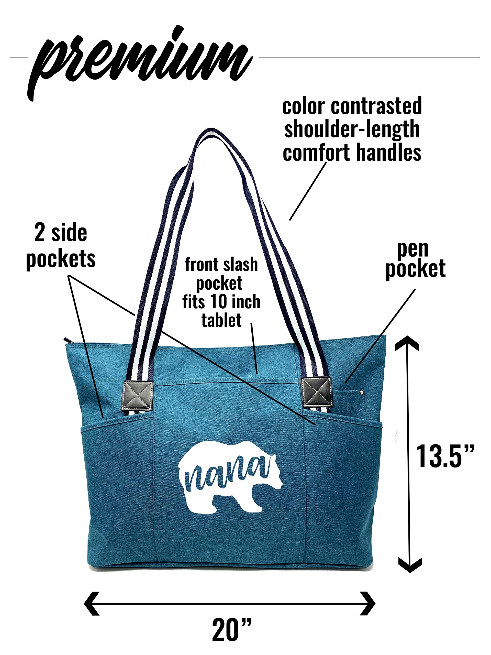 Sturdy Canvas Tote Bag for Grandma with Zipper & Pocket - Perfect for Shopping & Daily Use