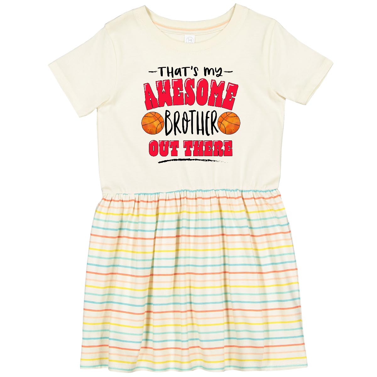 Inktastic 'That's My Awesome Brother' Basketball Toddler Dress - Cute Sibling Matching Outfit for Playdates & Family Photos