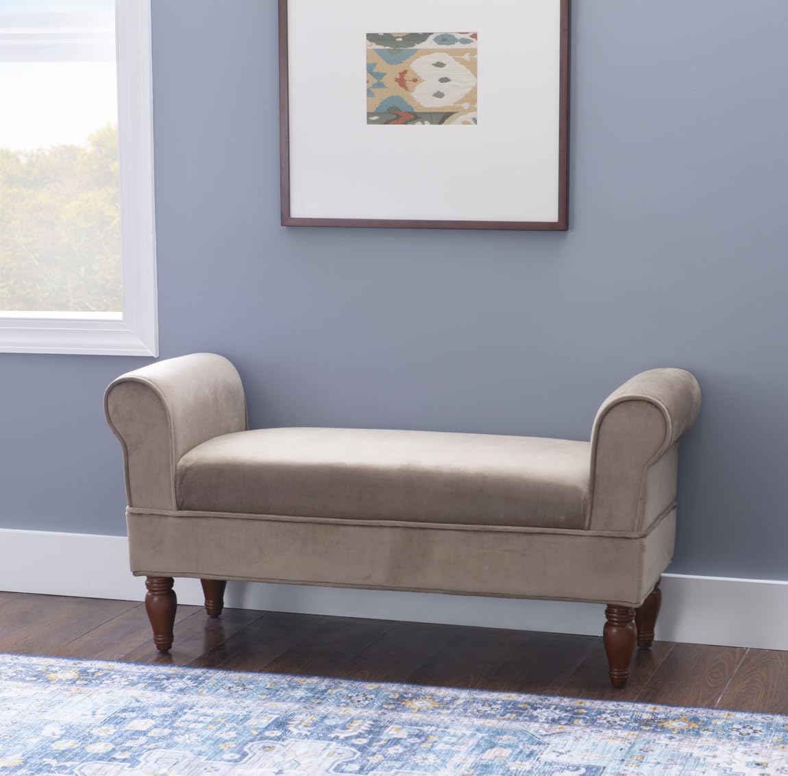 Linon Lillian Bench - Stylish Wooden Coffee Table Bench with Storage for Living Room, Bedroom & Entryway - Perfect for Small Spaces, Home Decor & Extra Seating