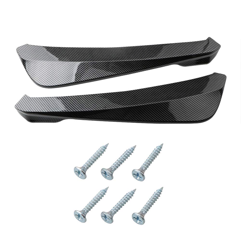 Universal 2PCS Carbon Fiber Rear Bumper Lip Diffuser & Front Bumper Splitter Kit with Side Skirt Spoiler - Car Body Enhancement for Sports & Performance Vehicles