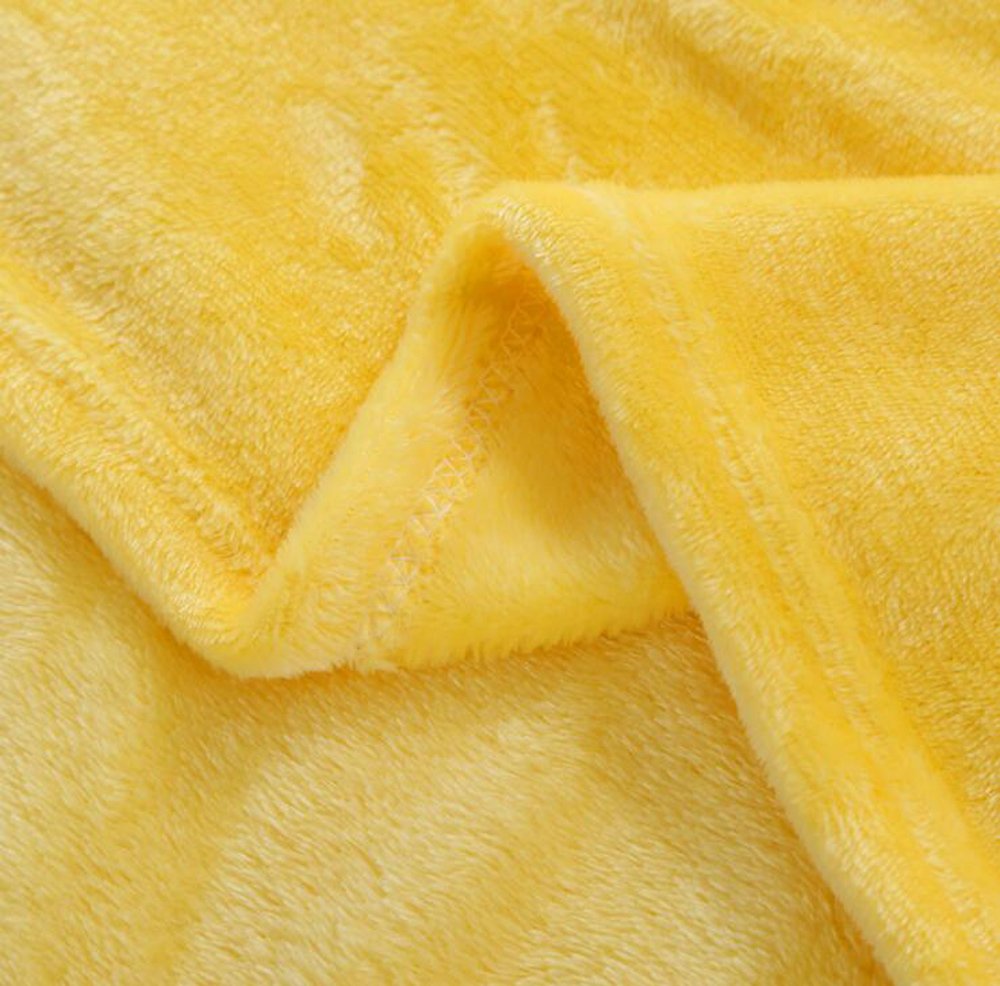 Soft Flannel Fleece Blanket - Full Size, Lightweight & Cozy for Bed, Sofa, Travel - Yellow